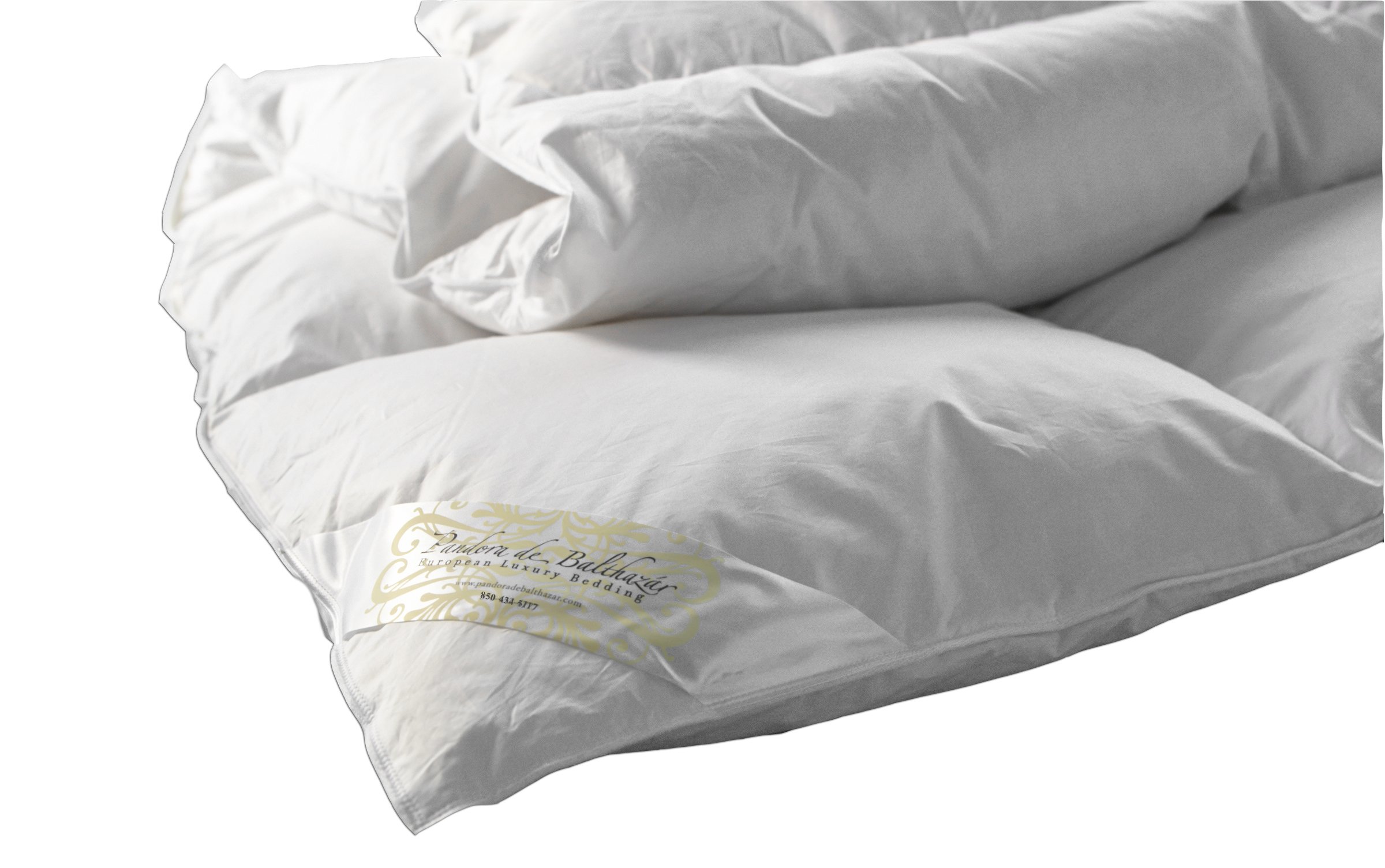 Premium European Luxury Down Mattress Pad - Queen Size | Hypoallergenic Featherbed Topper for Ultimate Comfort | Perfect for Master Bedrooms, Guest Rooms & Hotels