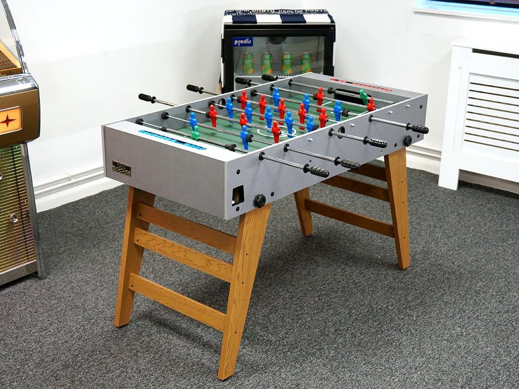 Total Football Table Olympico Red & Blue - Folding Foosball Table with 13mm Telescopic Poles, 1.2m Length for Easy Storage | Perfect for Game Rooms, Basements & Indoor Sports Fun