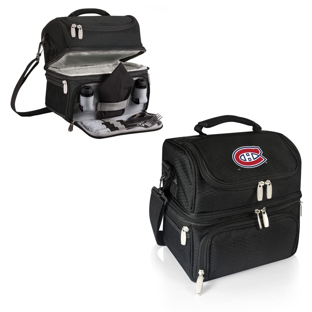 NHL Montreal Canadiens Insulated Lunch Box with Picnic Set - Thermal Cooler Bag for School, Work & Outdoor Activities