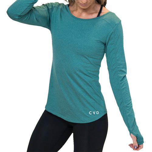 High-Performance Long Sleeve Shirt for Men & Women - Breathable Moisture-Wicking Activewear in Sea Green | Ideal for Running, Hiking, Gym & Outdoor Sports