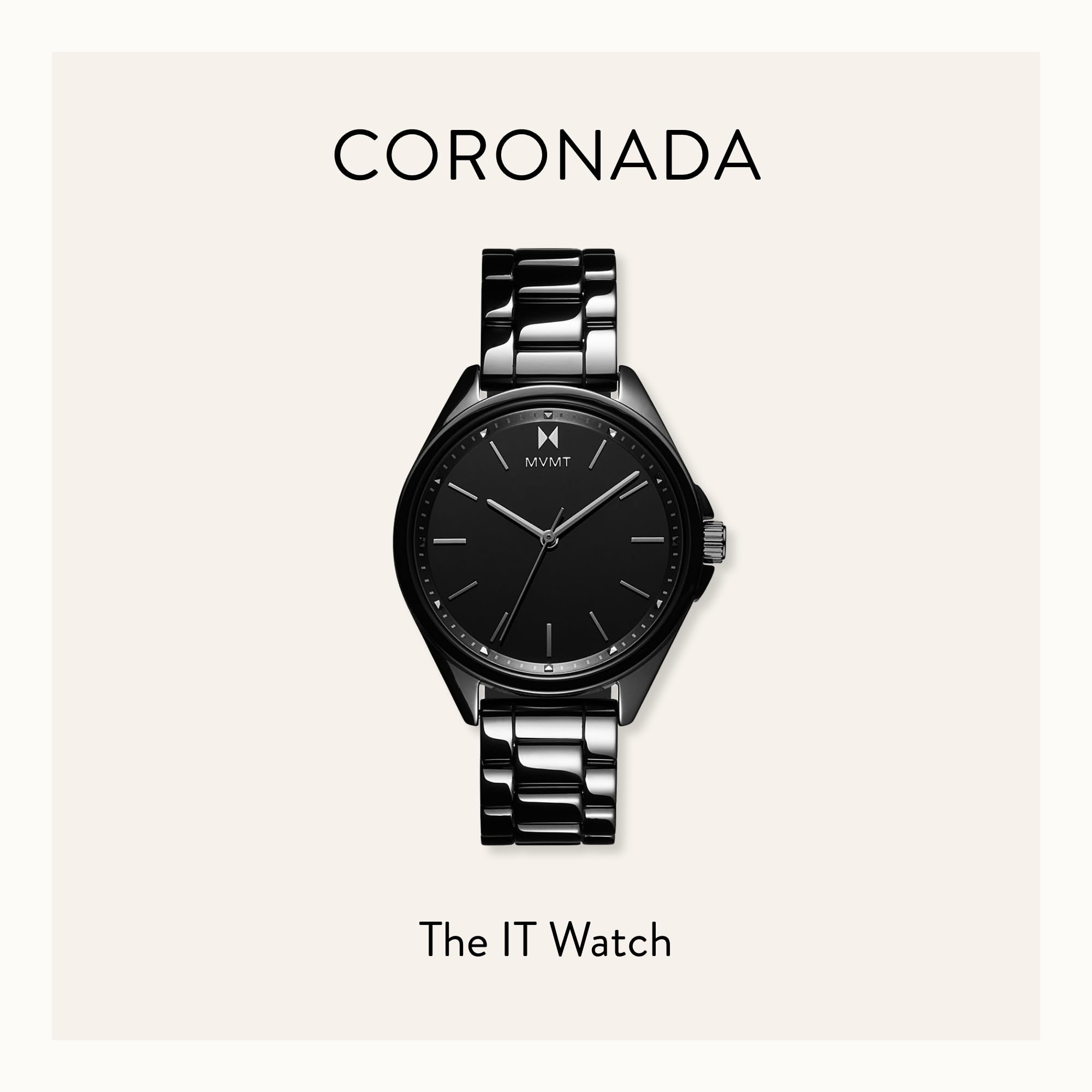 MVMT Coronada Ceramic Women's Watch - Minimalist Analog Wristwatch with Interchangeable Bands, 36mm Case, Water Resistant to 30m - Perfect for Office, Date Night & Everyday Wear