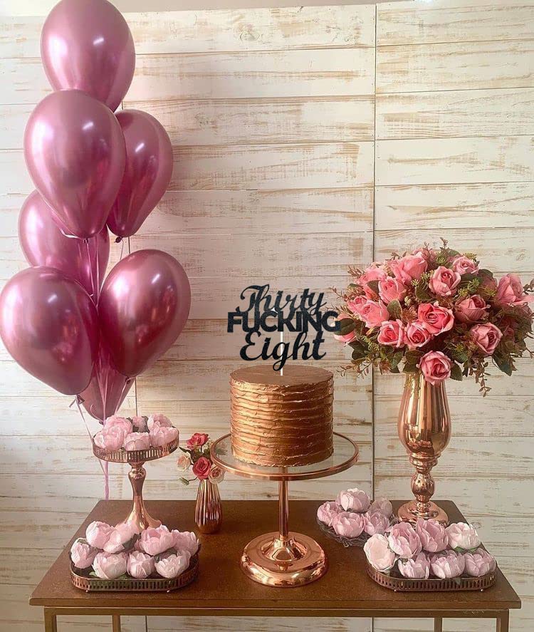 Happy 38th Birthday Cake Topper - Black Glitter 'Thirty Eight' Cake Decorations for Women & Men - Perfect for Anniversary, Retirement & Milestone Celebrations