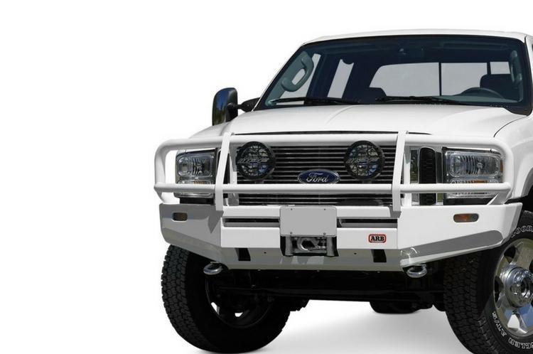 ARB 3436030 Ford F250/F350 Super Duty 1999-2004 Deluxe Front Winch-Ready Bumper with Grille Guard - Black Powder Coat Finish | Off-Road Protection & Truck Accessories for Heavy-Duty Vehicles
