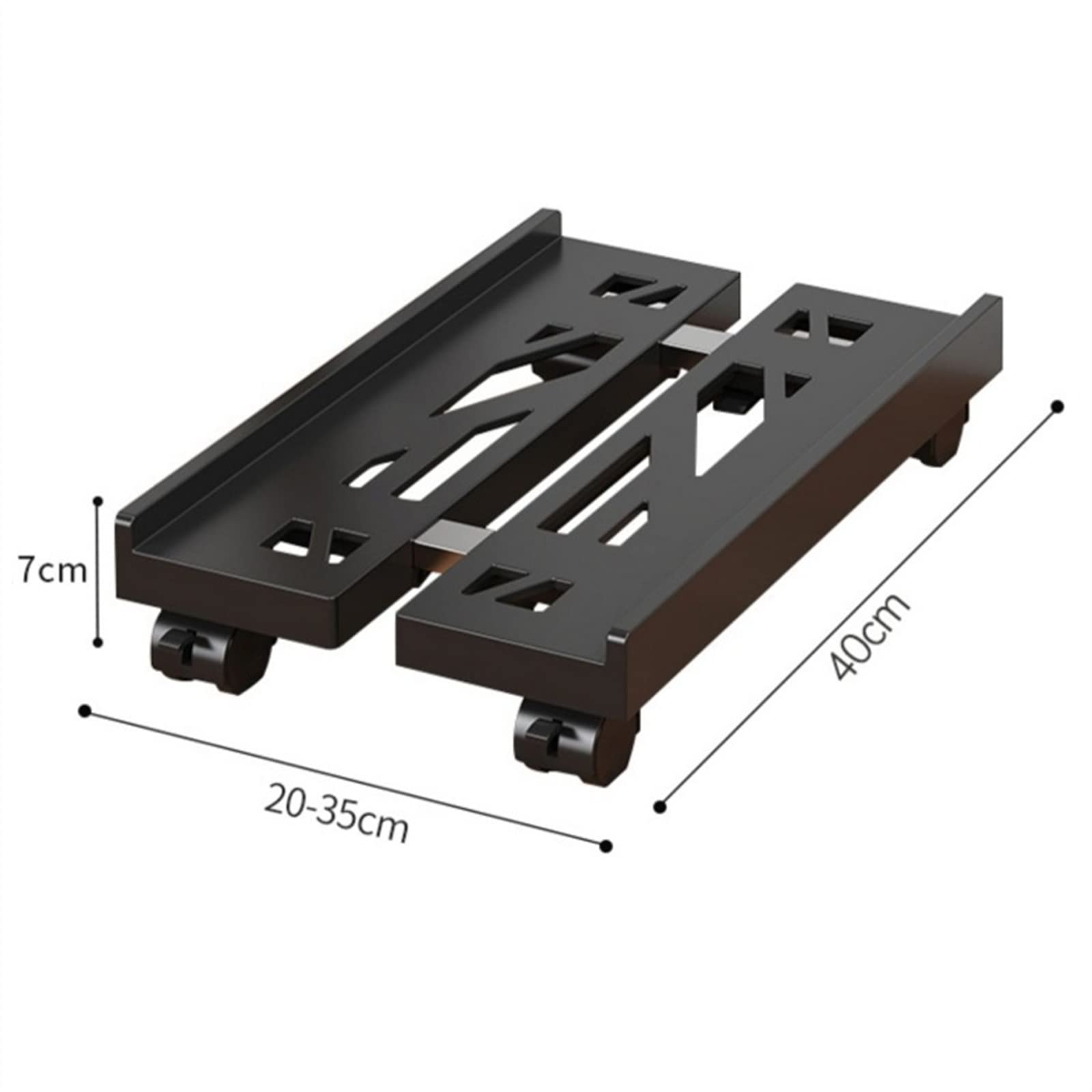 Adjustable Metal CPU Stand with Rolling Wheels - Expandable Desktop PC Tower Holder for Home & Office - Secure Mobile Computer Case Cart with Caster Wheels for Easy Relocation