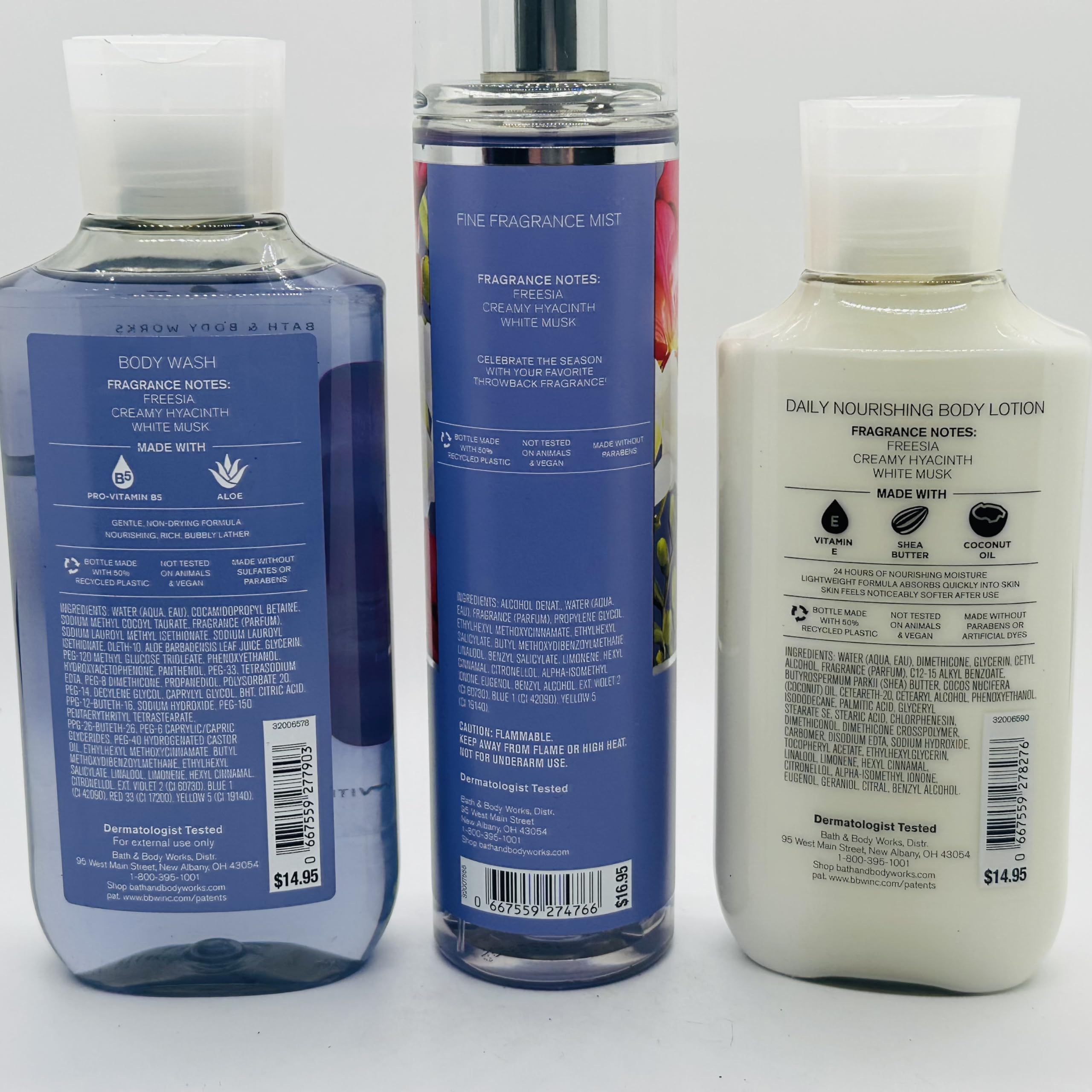 **Freesia Scented Body Care Gift Set - 8 oz Fragrance Mist, 8 oz Nourishing Lotion & 10 oz Body Wash | 3-Piece Bath & Body Set for Women | Perfect for Daily Moisturizing, Relaxing Showers & Gifting**