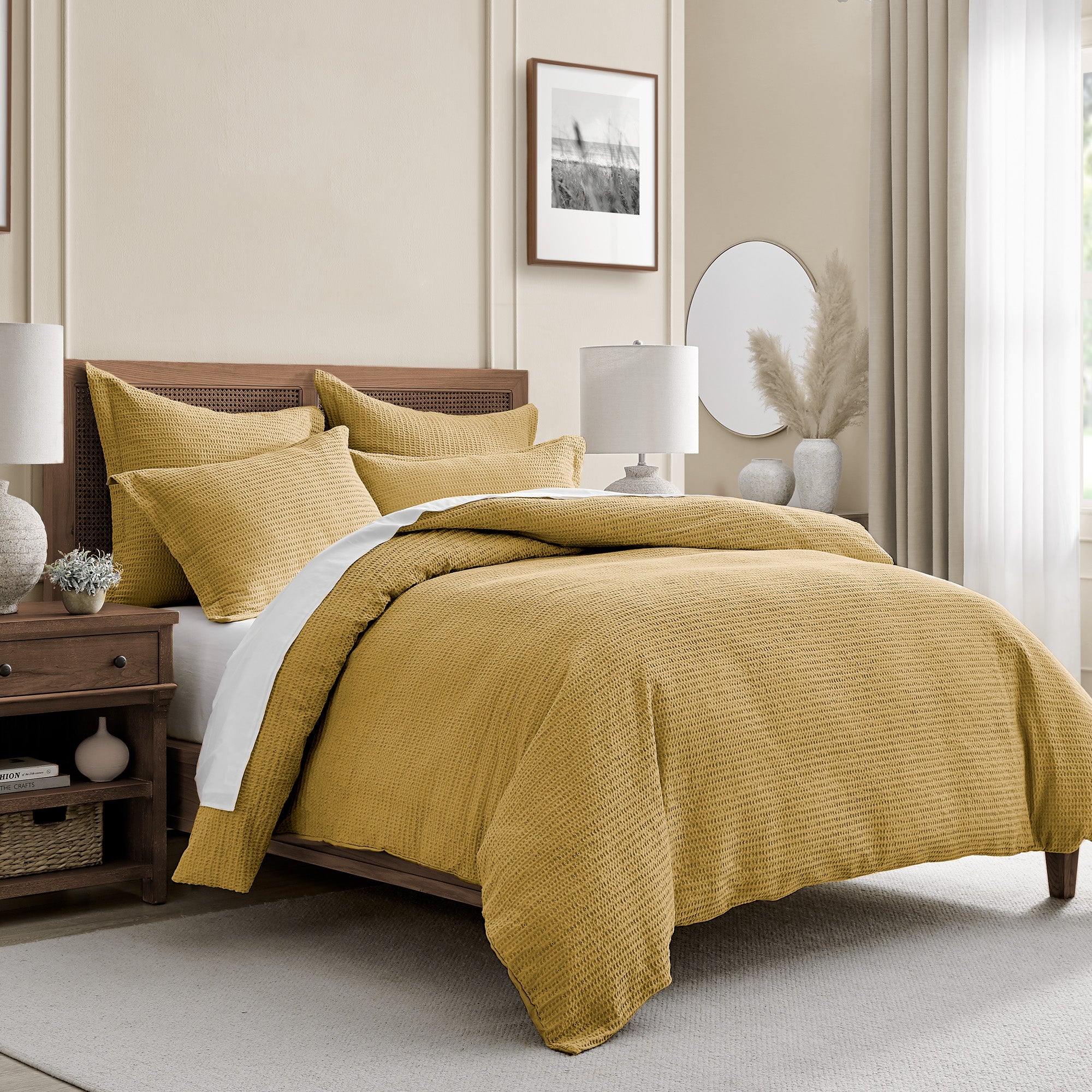 Premium Cloud Waffle Comforter Set - Ultra Soft Breathable Bedding for All Seasons | Cozy Home & Hotel Luxury Bedroom Decor