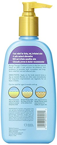 Shikai Borage Dry Skin Therapy Lotion for Kids - 8 Oz | Natural Moisturizing Formula for Sensitive Skin | Perfect for Daily Hydration & Eczema Relief