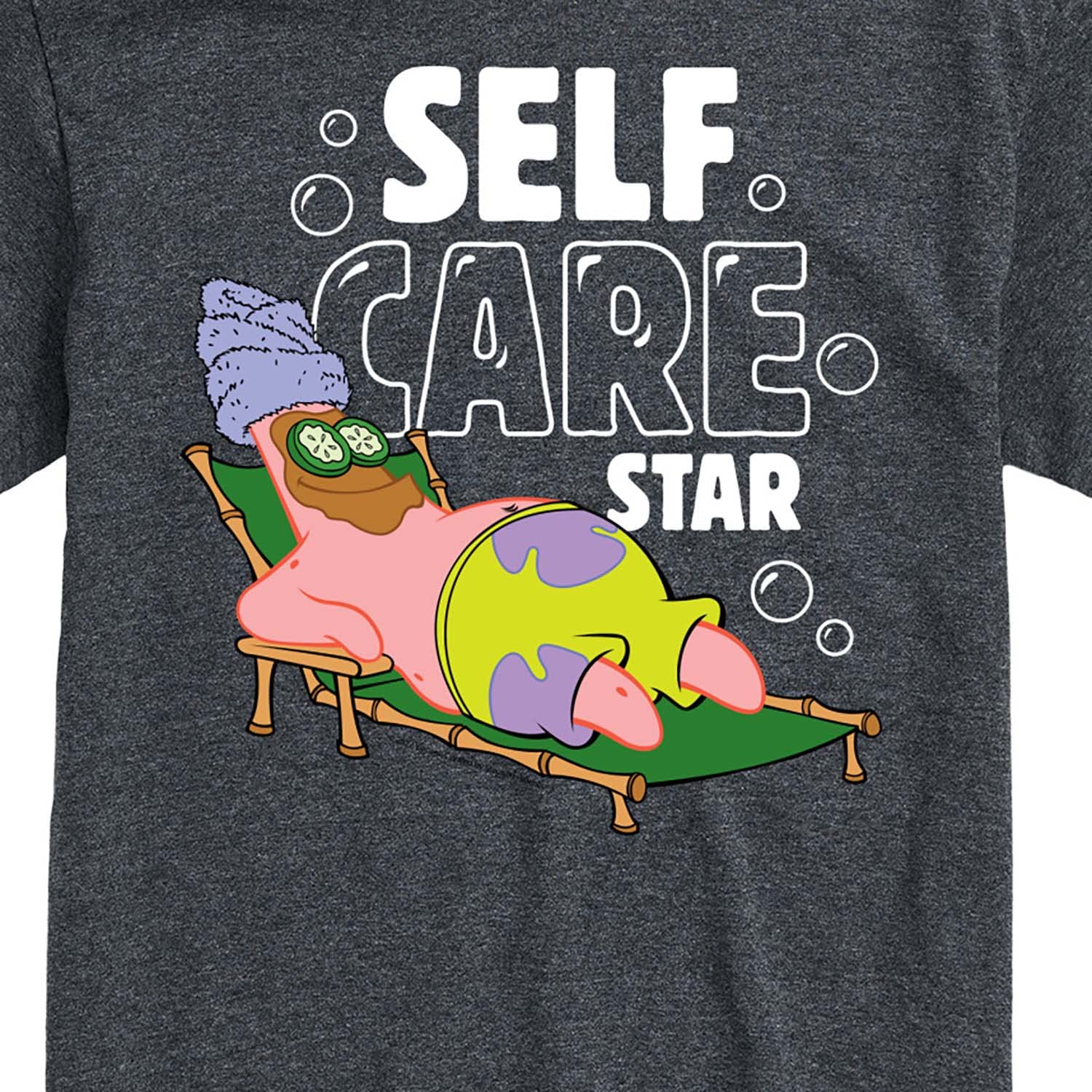 HYBRID APPAREL Spongebob Squarepants Self Care Star Men's Graphic T-Shirt - Funny Cartoon Tee for Casual Wear, Lounge & Gifts