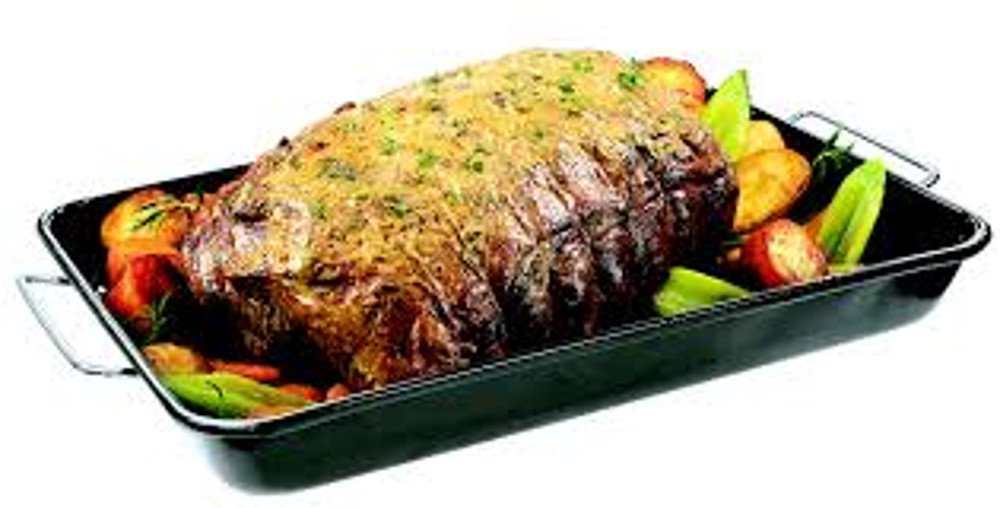 Premium Ceramic Drip Pan for Roasting & Rotisserie - Heavy Duty 36105 - Perfect for Turkey, Chicken & Meat Cooking in Oven or Grill