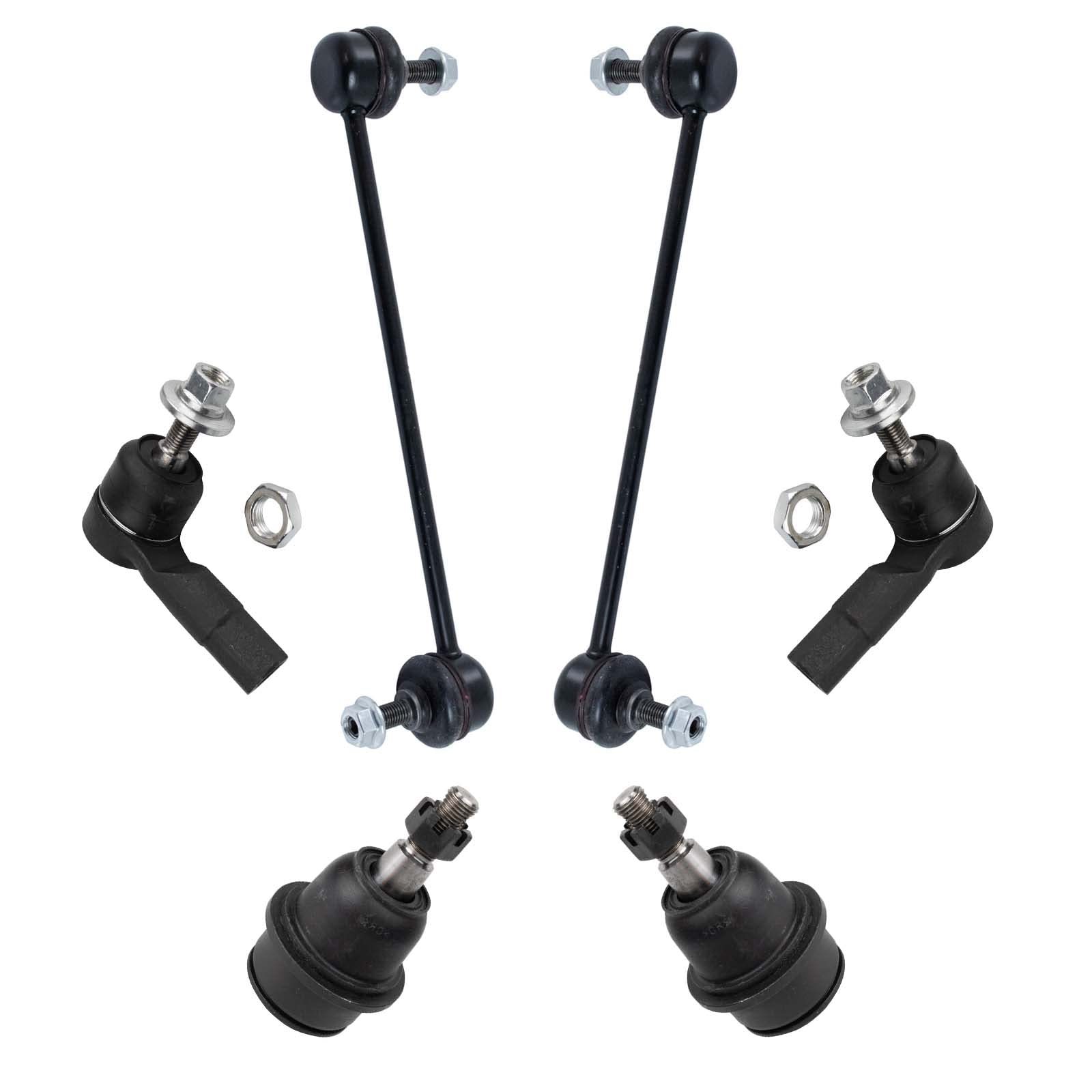 TRQ Front Steering & Suspension Kit with Ball Joint, Sway Bar, Stabilizer Link & Tie Rod for 2014-2018 Jeep Cherokee - Improve Handling & Ride Comfort for Off-Road & Daily Driving