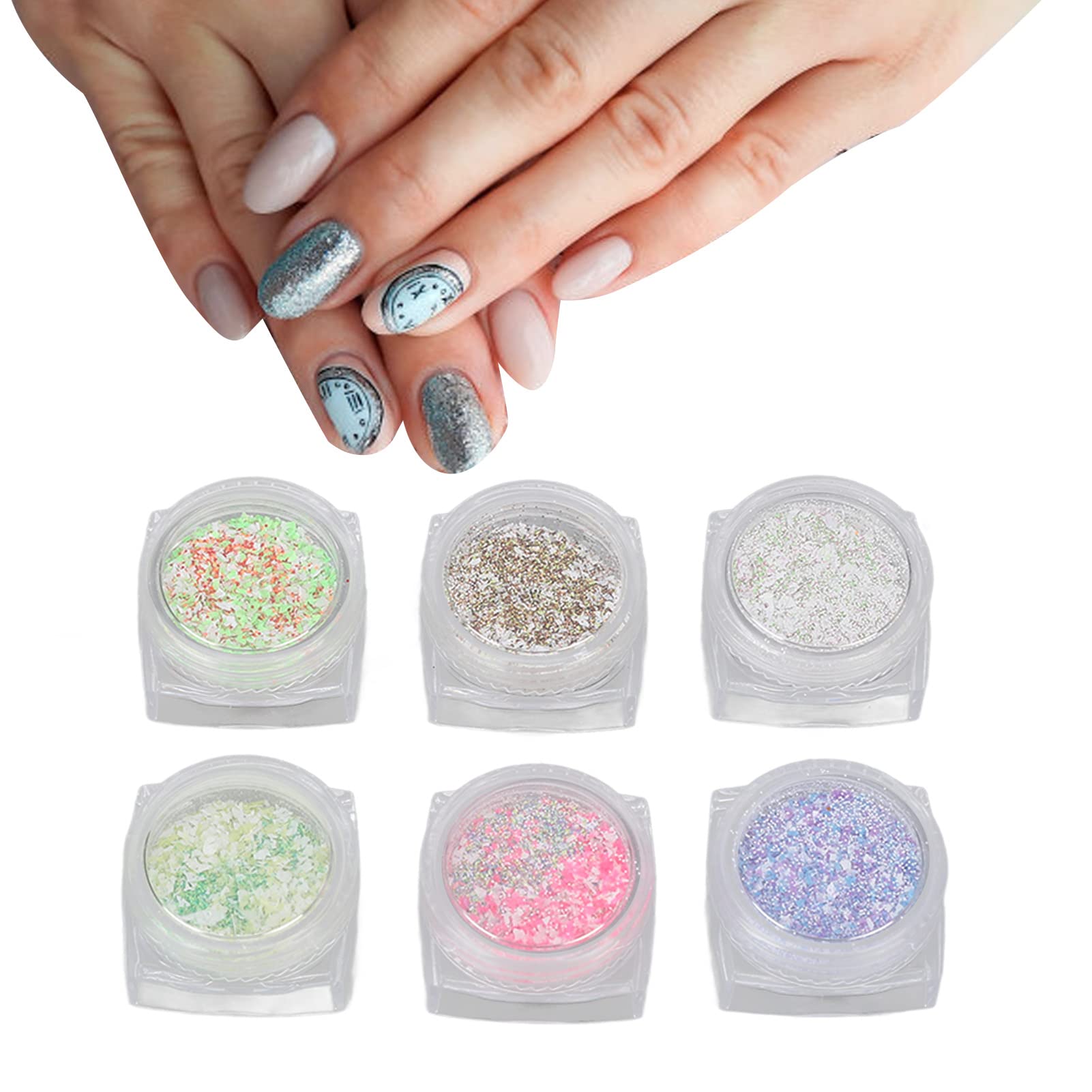Ubersweet® Mixed Color Fine Nail Art Glitter Powder - Professional Salon Quality Nail Glitter for Manicure, Pedicure, DIY Nail Designs & Acrylic Nail Art - Perfect for Parties, Weddings & Special Occasions