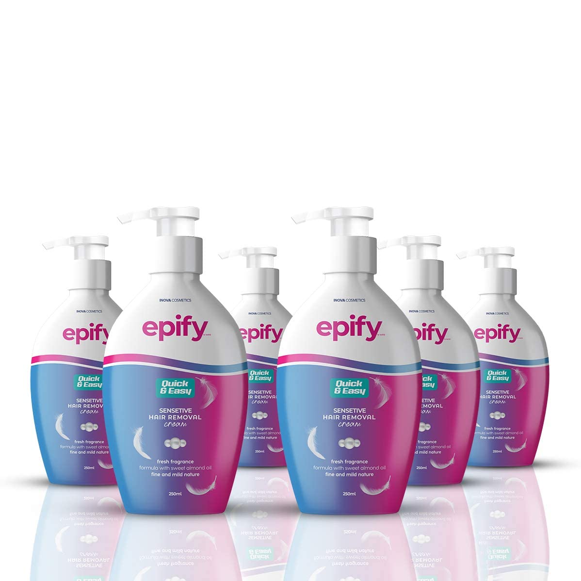 Epify Intimate Hair Removal Cream for Men & Women - Gentle & Effective Pubic, Bikini & Sensitive Area Hair Remover (6 Pack) | Painless At-Home Hair Removal for Smooth Skin | Perfect for Pre-Vacation, Swimwear & Summer Grooming
