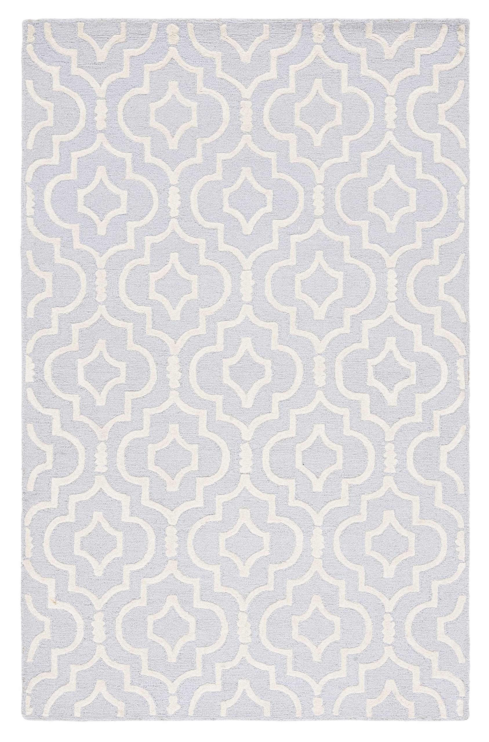 SAFAVIEH Cambridge Collection Handmade Moroccan Wool Area Rug - 5' x 8', Light Blue & Ivory, Non-Slip & Durable for High Traffic Areas - Perfect for Living Room, Bedroom, Office & Entryway Decor (CAM141A)