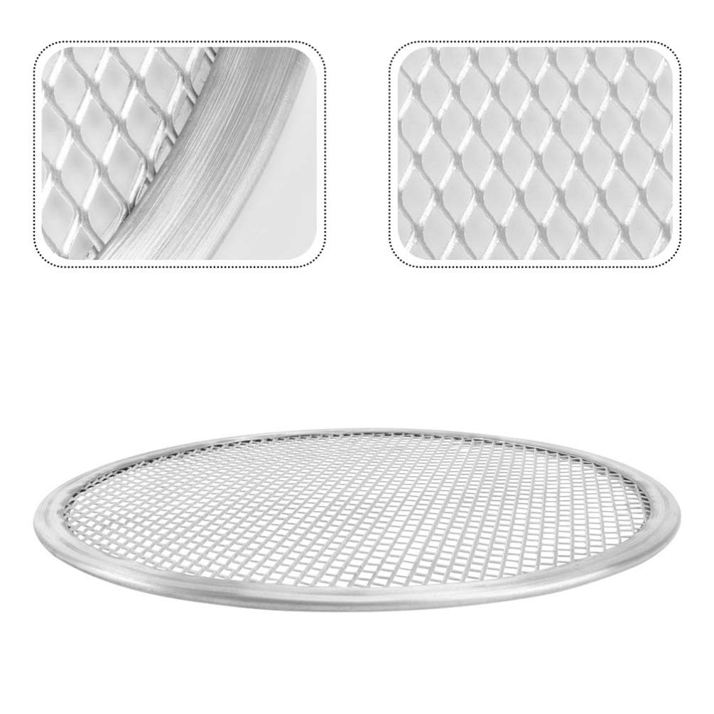 NUOBESTY 2-Pack 16 Inch Aluminum Pizza Baking Screen - Nonstick Seamless Round Mesh Pizza Pan for Oven Baking | Perfect for Homemade Pizza, Restaurant Use & Commercial Kitchens