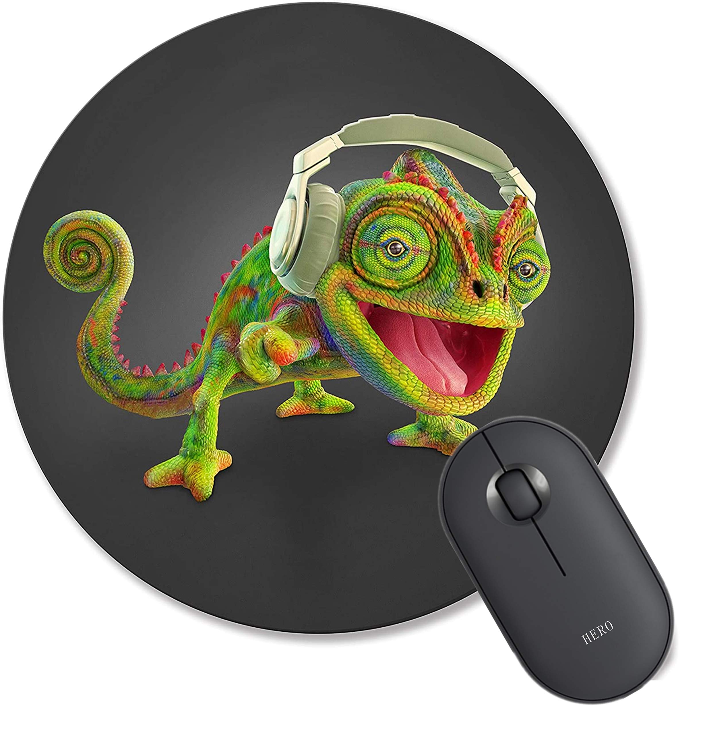 Funny Chameleon Gaming Mouse Pad - Non-Slip Rubber Base for Office & PC Use - Cute Animal Design for Gamers & Workstations