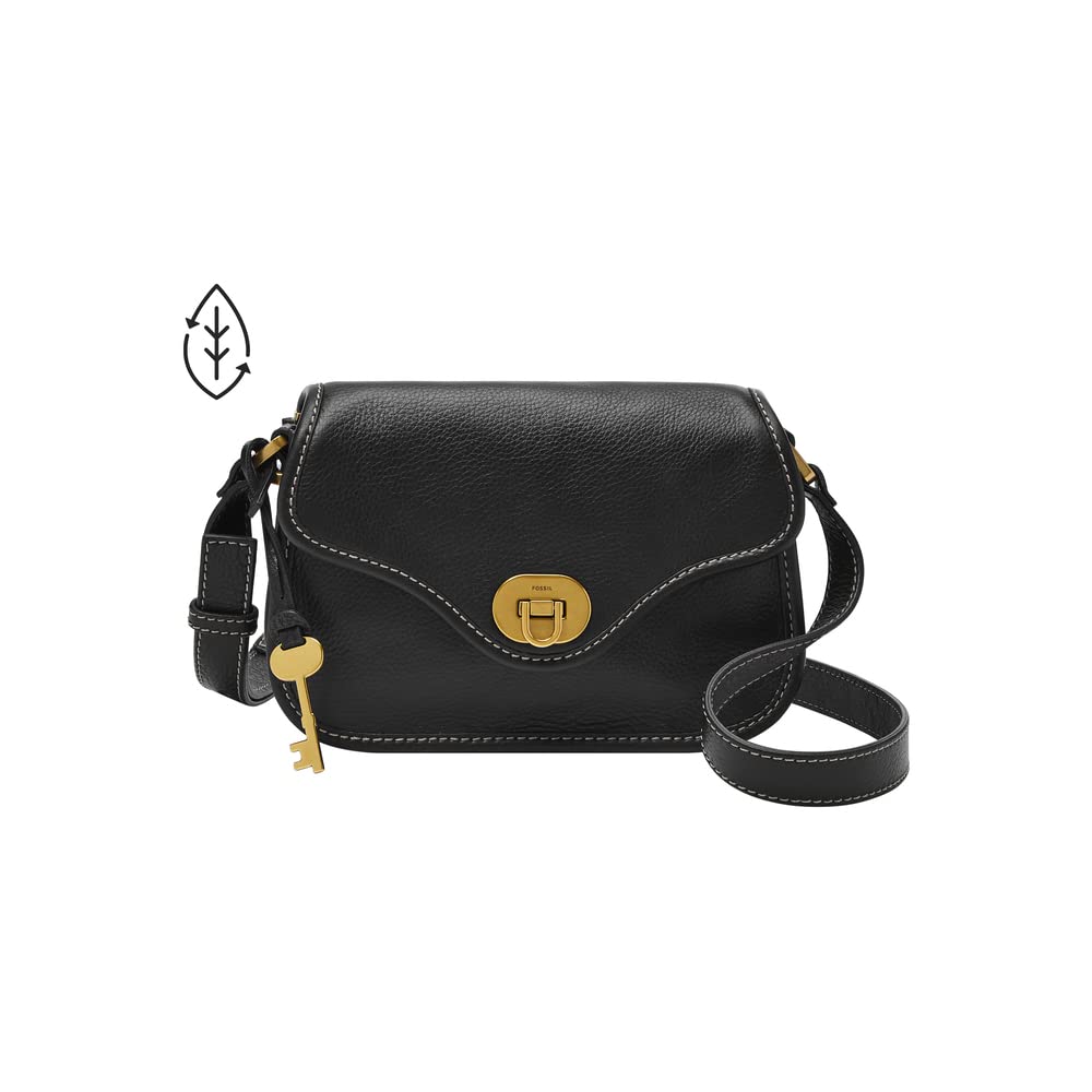 Fossil Women's Heritage Leather Mini Flap Crossbody Purse Handbag - Stylish & Durable Leather Shoulder Bag for Everyday Use, Work, and Travel