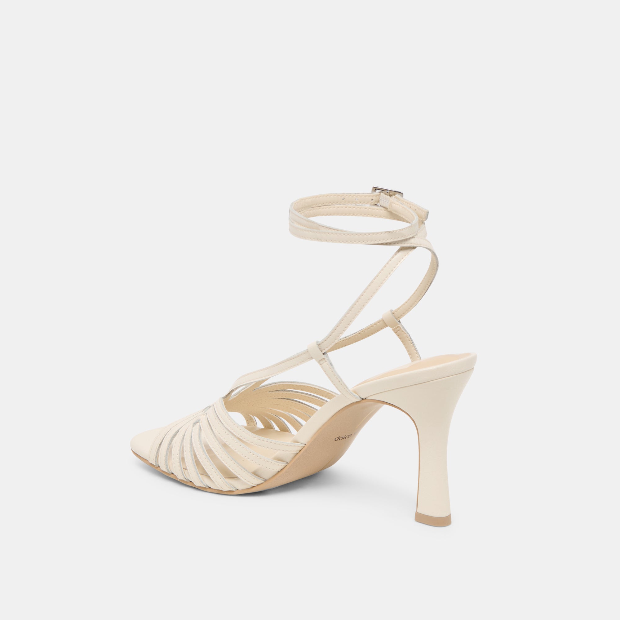 NIVANA Women's Off-White Crinkle Patent Leather High Heels - Elegant Dress Shoes for Parties, Weddings & Special Occasions
