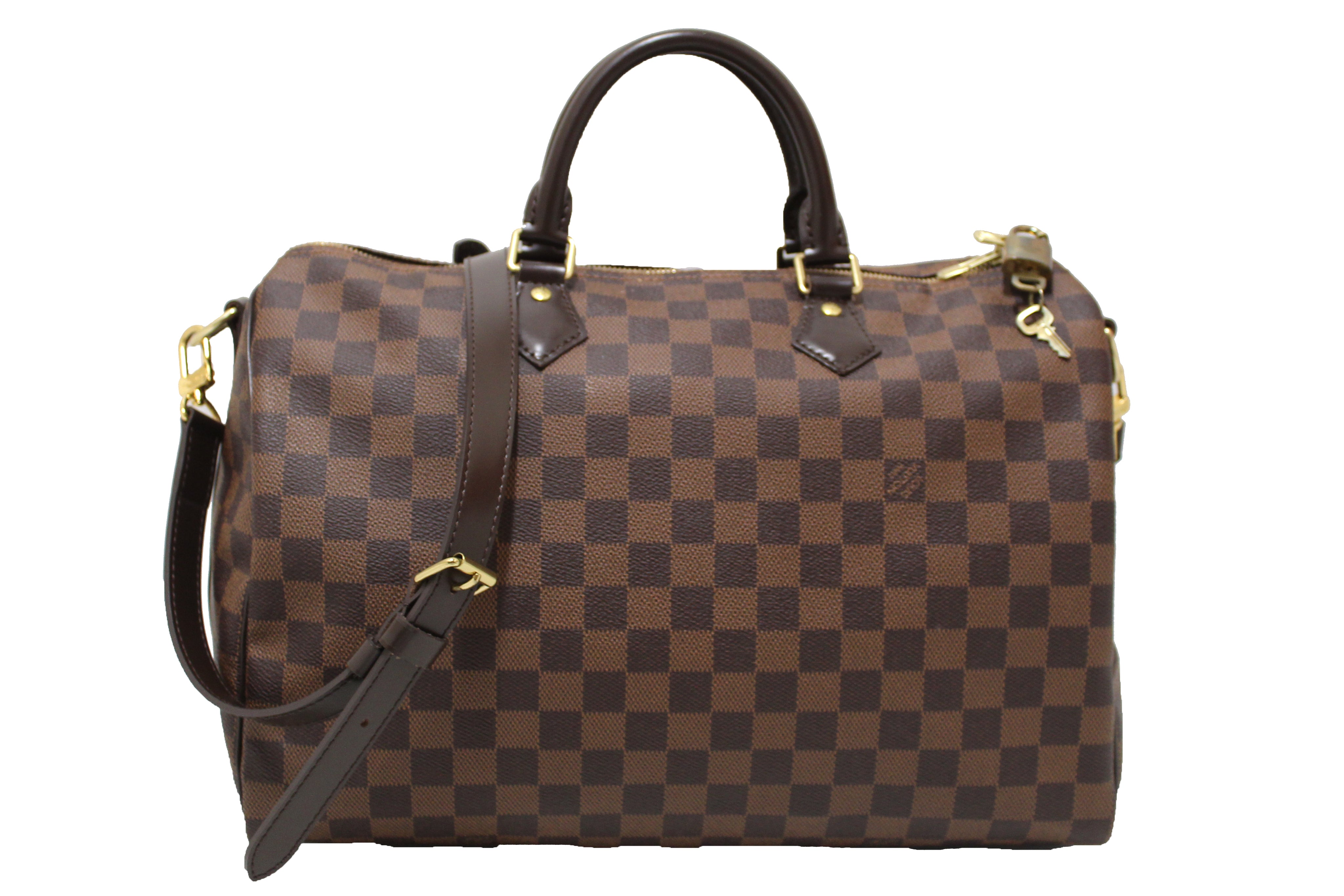 Authentic Louis Vuitton Damier Ebene Speedy 35 Bandouliere Crossbody Bag - Luxury Handbag for Women, Perfect for Travel, Work & Everyday Use