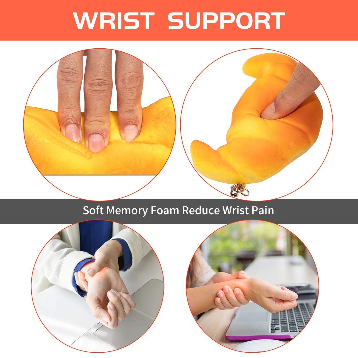 Ergonomic Anti-Skid Keyboard Wrist Rest & Mouse Pad Support - Soft Slow-Recovery Foam for Pain Relief - Perfect for Office, Computer, Laptop & Mac Users - Ideal for Long Typing Sessions and Gaming Comfort
