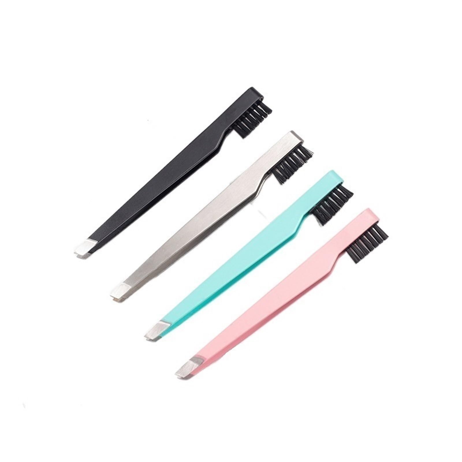 Professional Stainless Steel Hair Removal Tweezers - Precise Eyebrow Trimming & Plucking Tool for Eyebrows, Facial Hair & Beard Grooming | Perfect for Home Salon, Travel & Makeup Kit (Silver)