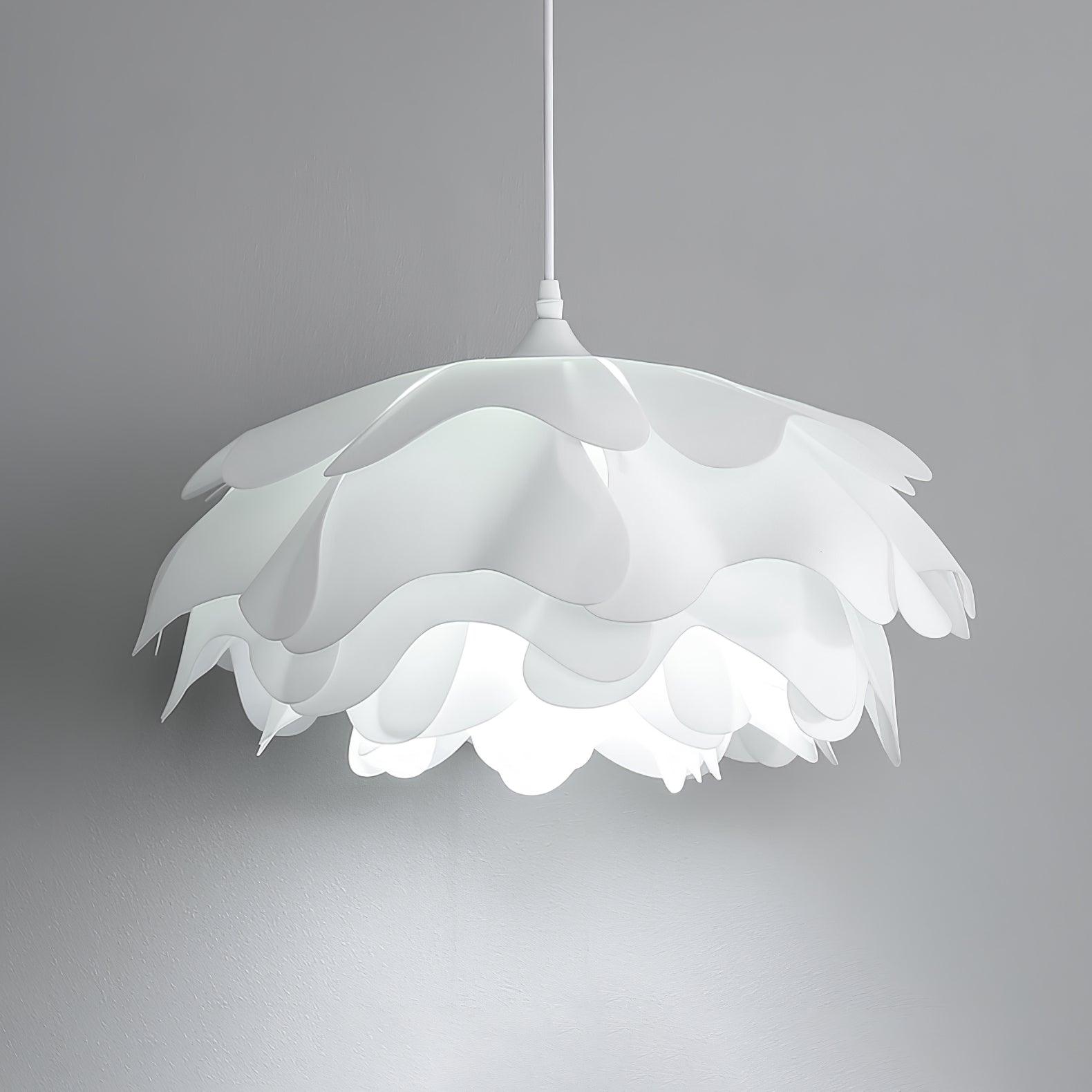 Elegant White Flower Shaped Pendant Light - Modern Floral Ceiling Lamp for Living Room, Bedroom & Dining Room Decor