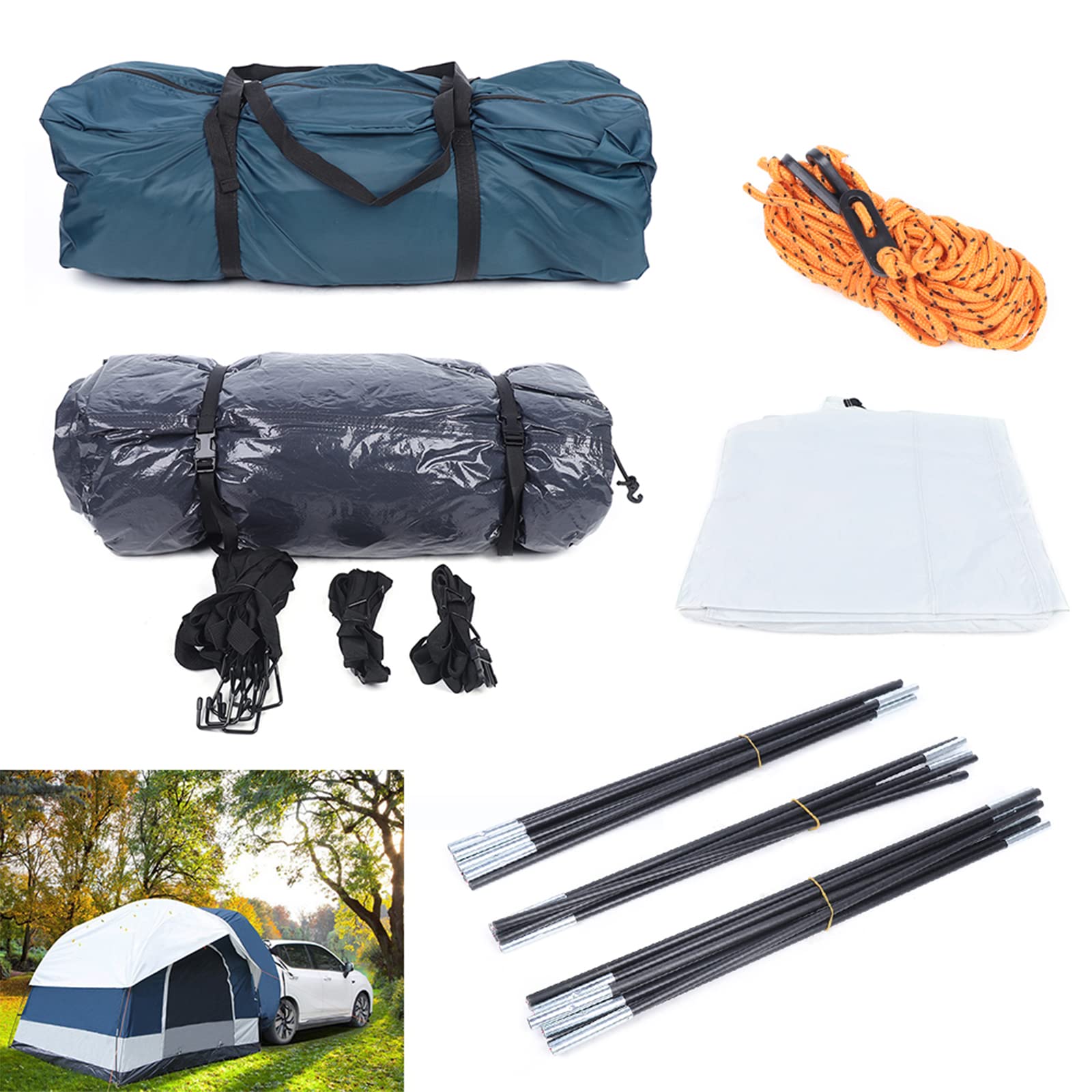 DNYSYSJ Universal SUV Camping Tent - Inflatable Transparent Dome Tent for 4 Person, Waterproof & Portable with Easy Setup - Perfect for Camping, Hiking, Fishing, Mountaineering & Outdoor Adventures