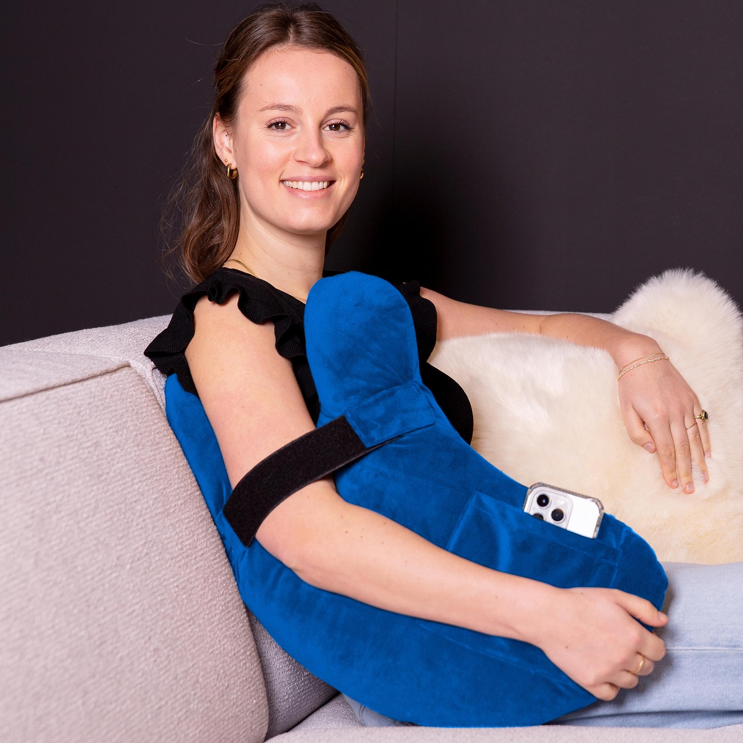 MOYOAMA Rotator Cuff Pillow with Arm & Shoulder Support - Orthopedic Shoulder Surgery Recovery Pillow for Pain Relief, Side Sleepers & Post-Op Care | Comfortable Arm Support Pillow for Adults with Storage Pocket | Ideal for Shoulder Injury Rehabilitation & Sleeping Comfort