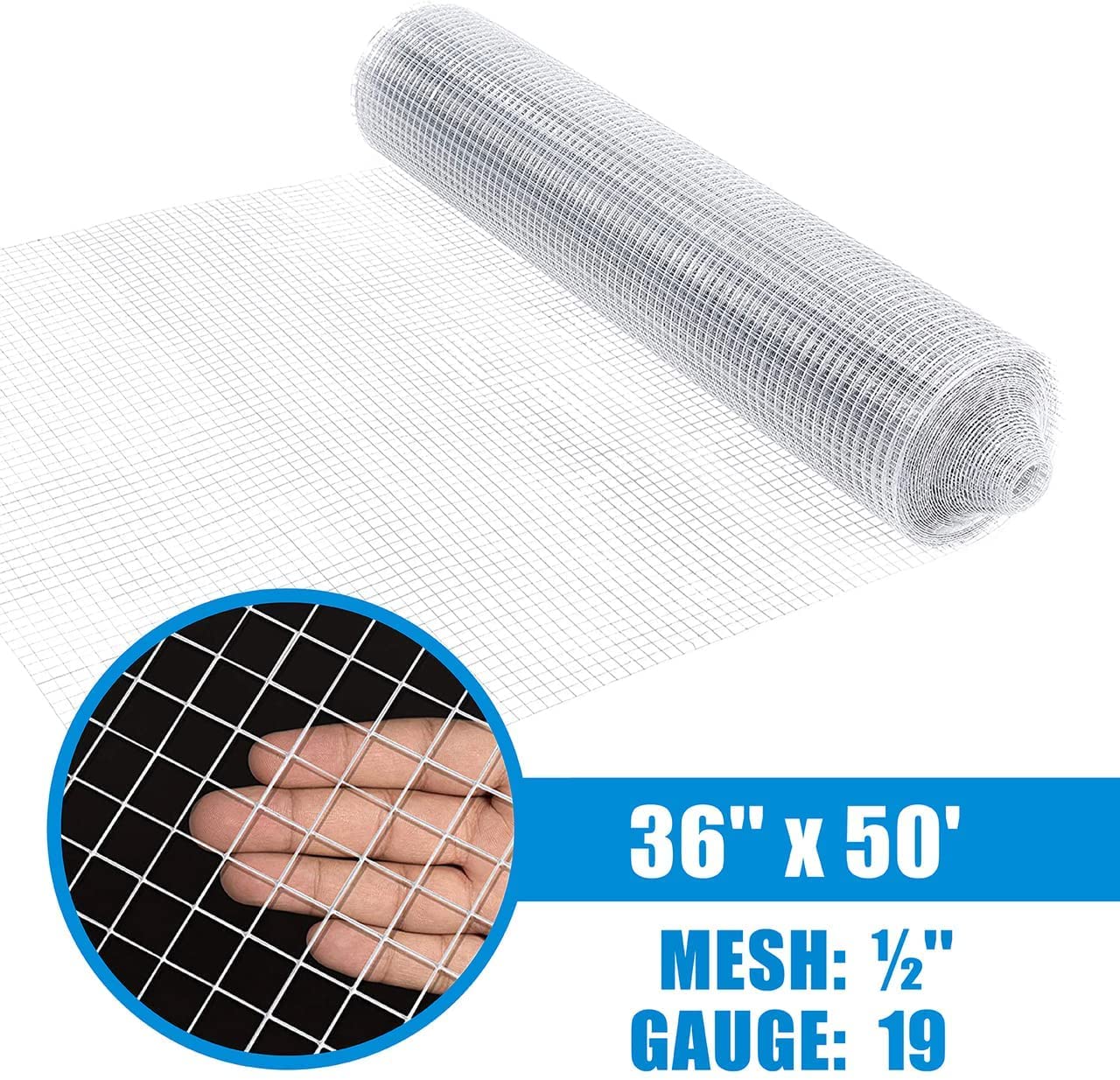 19 Gauge Hot-Dipped Galvanized Hardware Cloth - 1/2