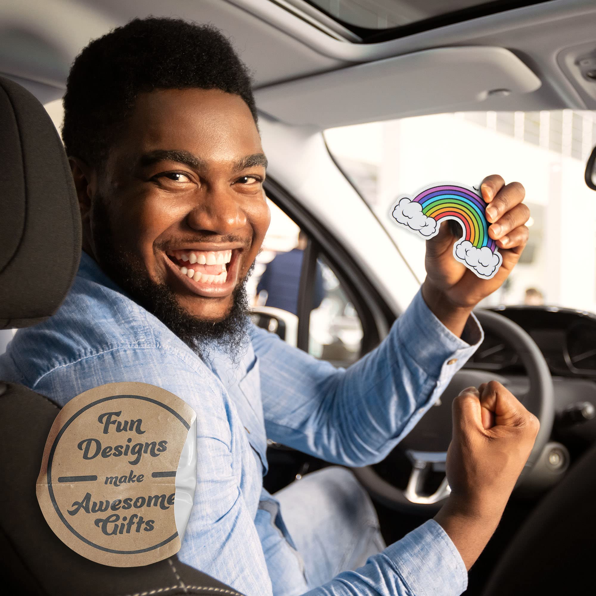 6 Pack Rainbow Car Air Freshener with Essential Oils - Long Lasting Natural Scent for Cars, Home & Office | Fresh Fresheners