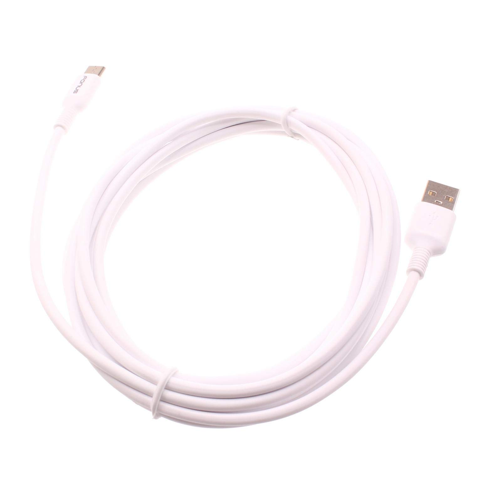 6FT USB-C Cable Fast Charging Cord Compatible with TCL 10 5G UW/10 Pro/10L/Signa - Durable Nylon Braided Type-C Charger for Phones/Tablets - Perfect for Home/Office/Car Charging (White)