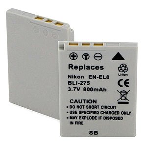 Original Nikon EN-EL8 Replacement Battery for Nikon Coolpix Cameras - Long Lasting Power for Travel, Photography & Outdoor Adventures