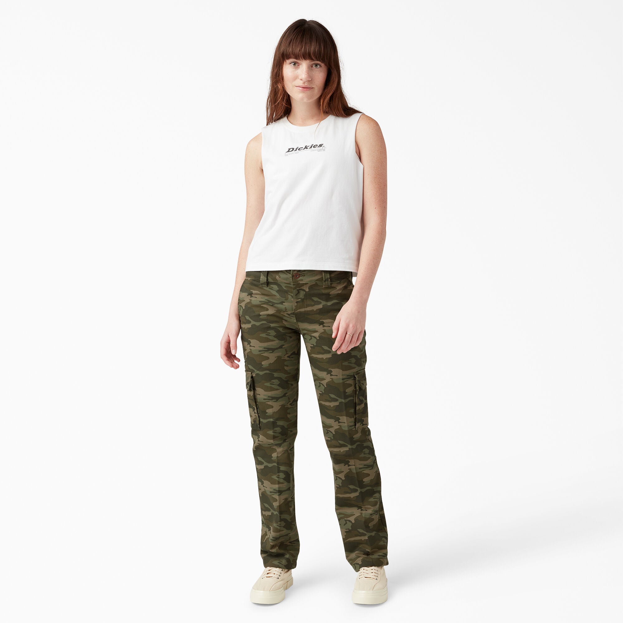 DICKIES Women's Relaxed Fit Cargo Pants - Comfortable Work Pants with Multiple Pockets for Outdoor, Hiking & Casual Wear