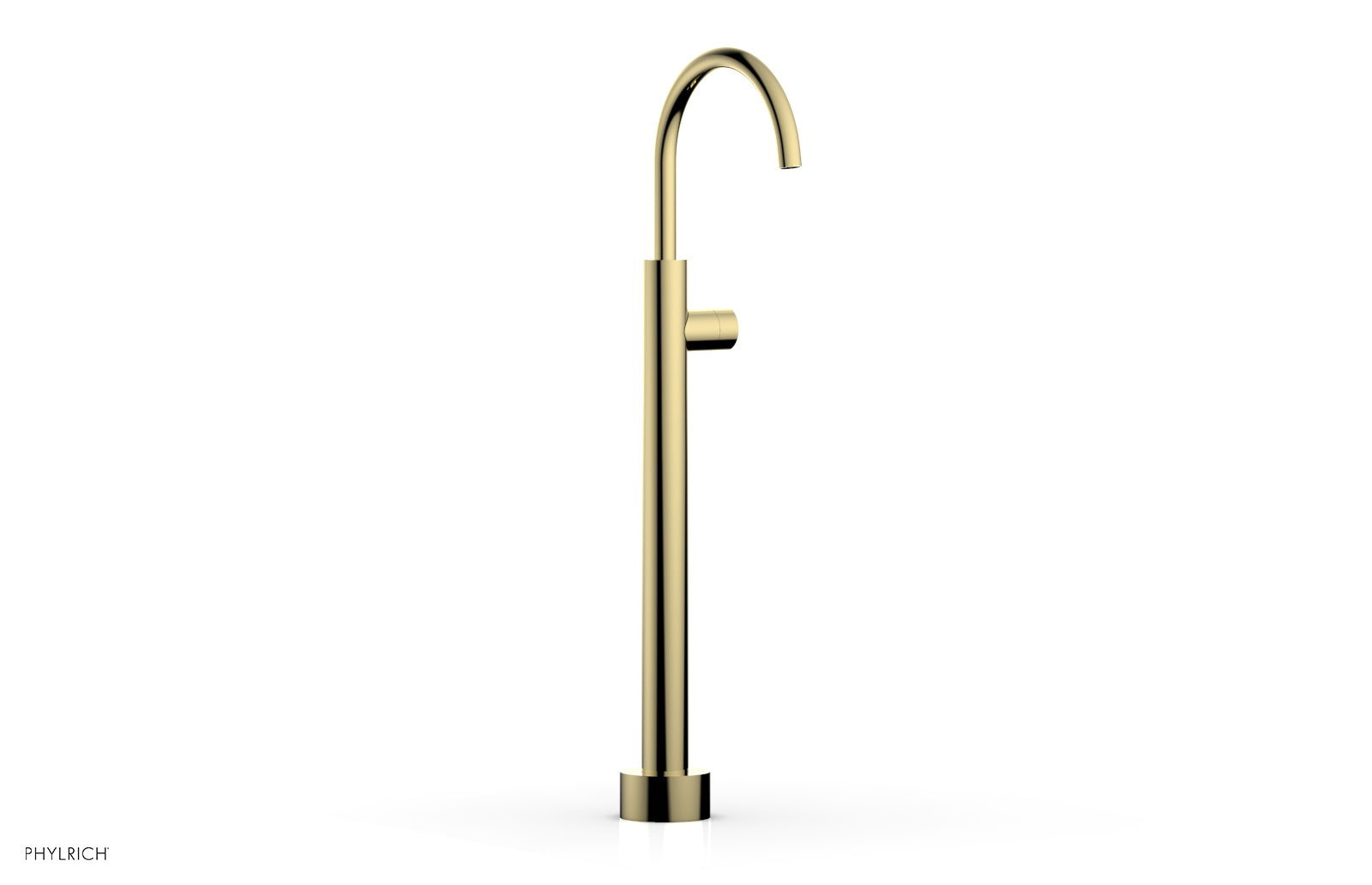 BASIC II Low Floor Mount Tub Filler with Smooth Handle - Model 230 46 04 - Perfect for Modern Bathroom Renovations and Spa-Like Showers