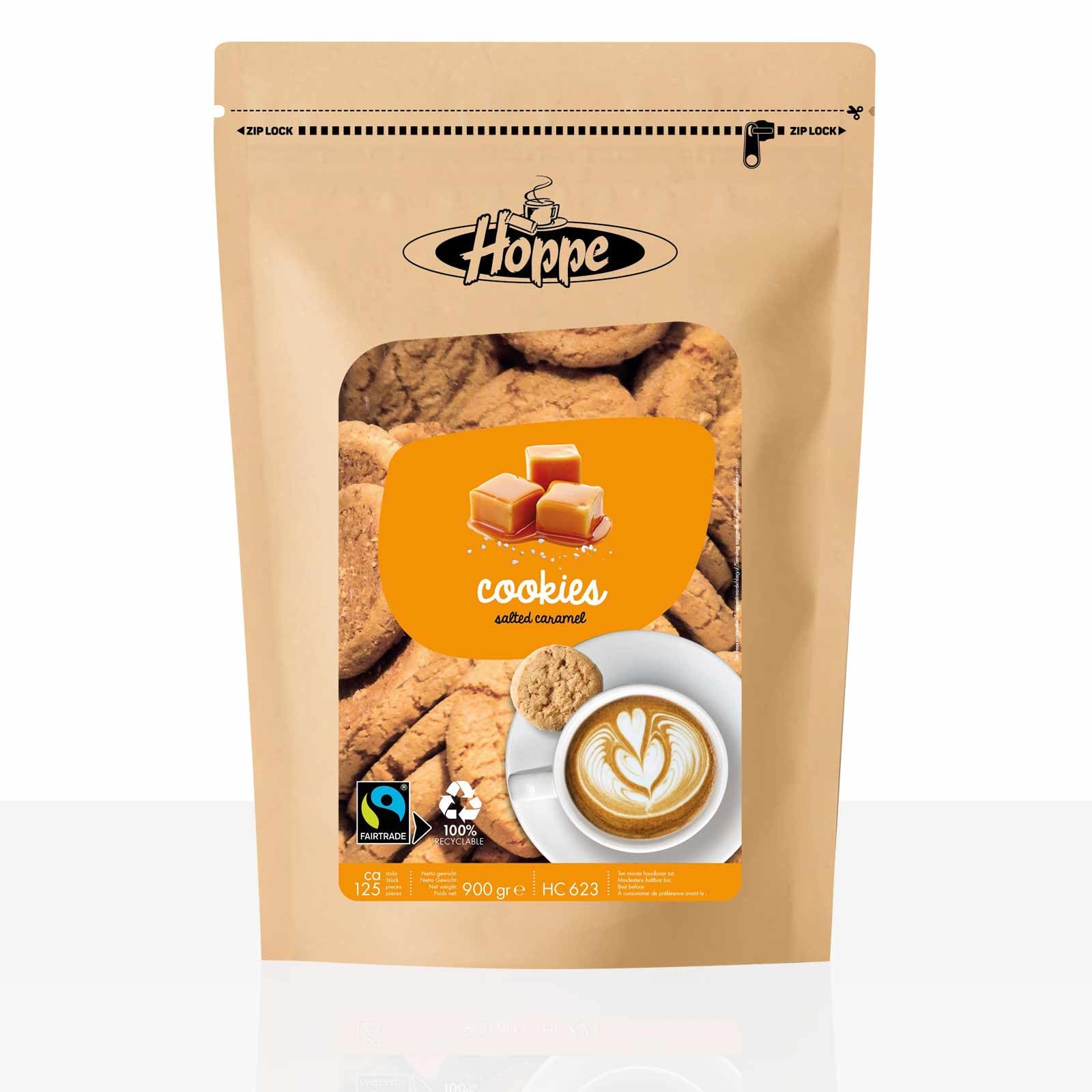 Fair Trade Salted Caramel Cookies - 4 Pack (125 Cookies Each) | Gourmet German Kekse for Parties, Gifts & Coffee Time