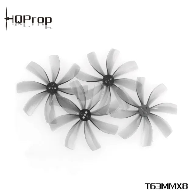 HQProp T63MMX8 Light Grey (4CW+4CCW) Polycarbonate Propeller Set - Durable Drone Replacement Parts for FPV Racing & Aerial Photography