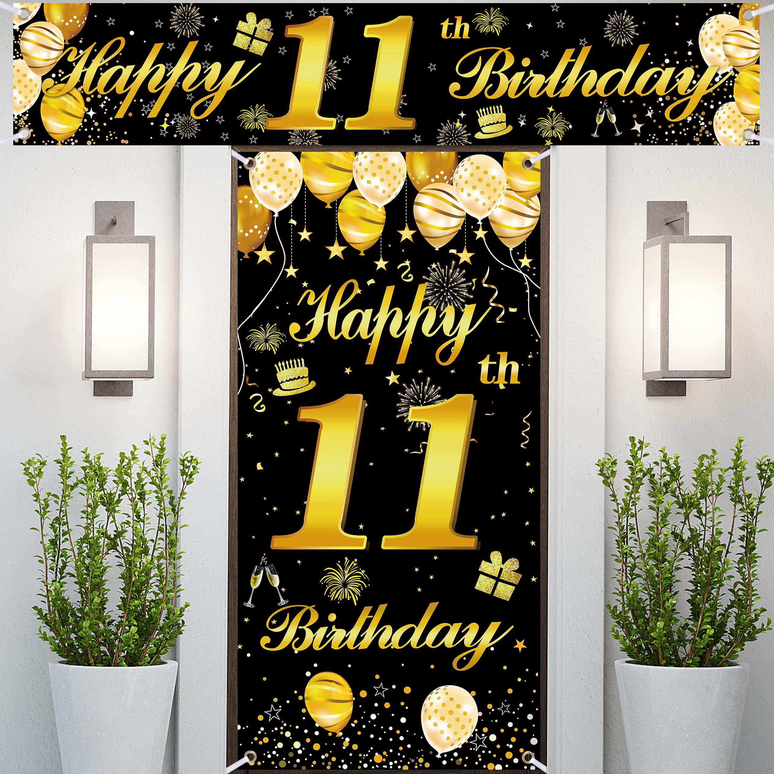 11th Happy Birthday Door Banner - Birthday Party Decorations for Men - Colorful Backdrop for Birthday Celebrations, Home & Office Parties
