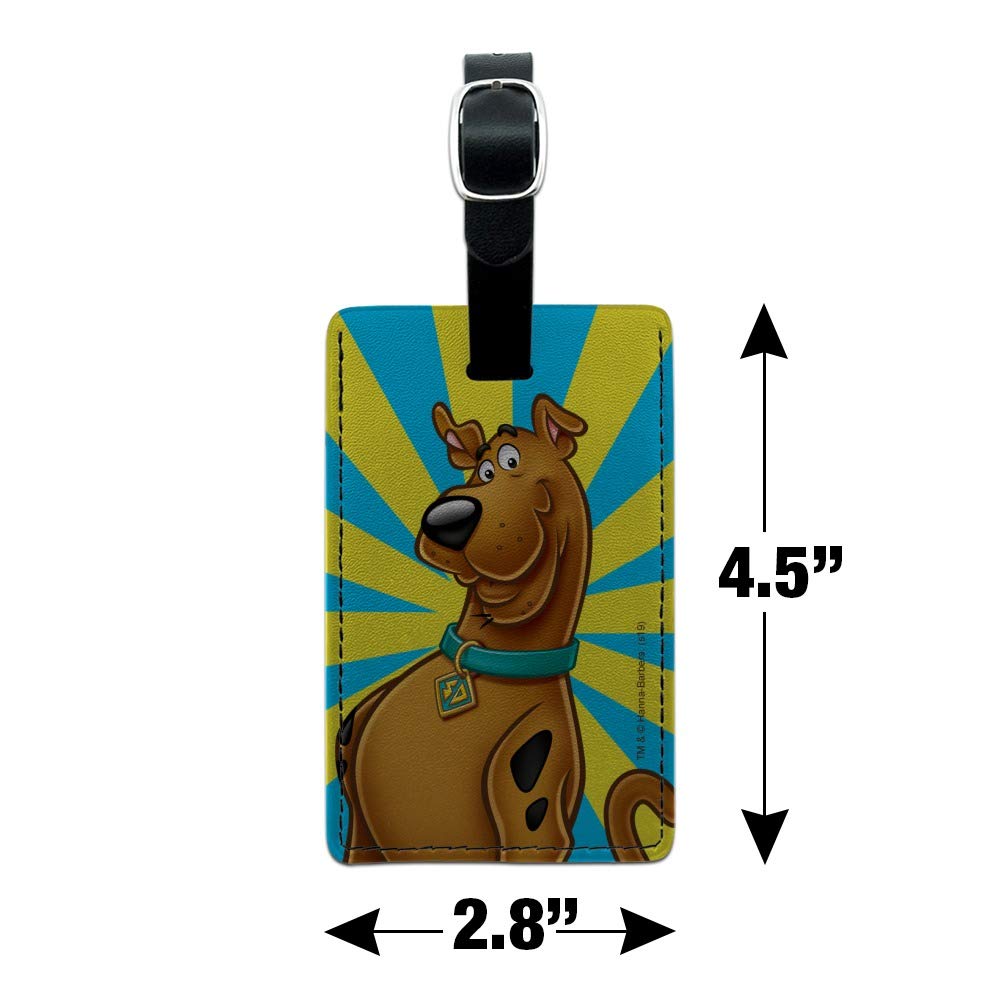 Scooby-Doo Rectangle Leather Luggage Tag - Personalized Carry-On ID Tag for Suitcases & Travel Bags - Perfect for Kids, Cartoon Fans & Travel Enthusiasts