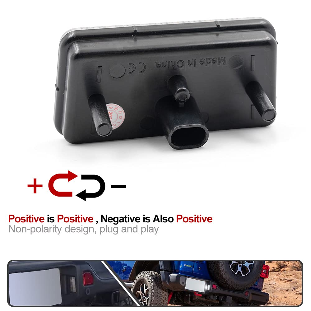 Jeep Wrangler JL LED License Plate Lights (2018-2021) - High Power SMD Xenon White Bulbs, Error-Free OEM Replacement #68310837AA - Perfect for Night Driving & Off-Road Adventures