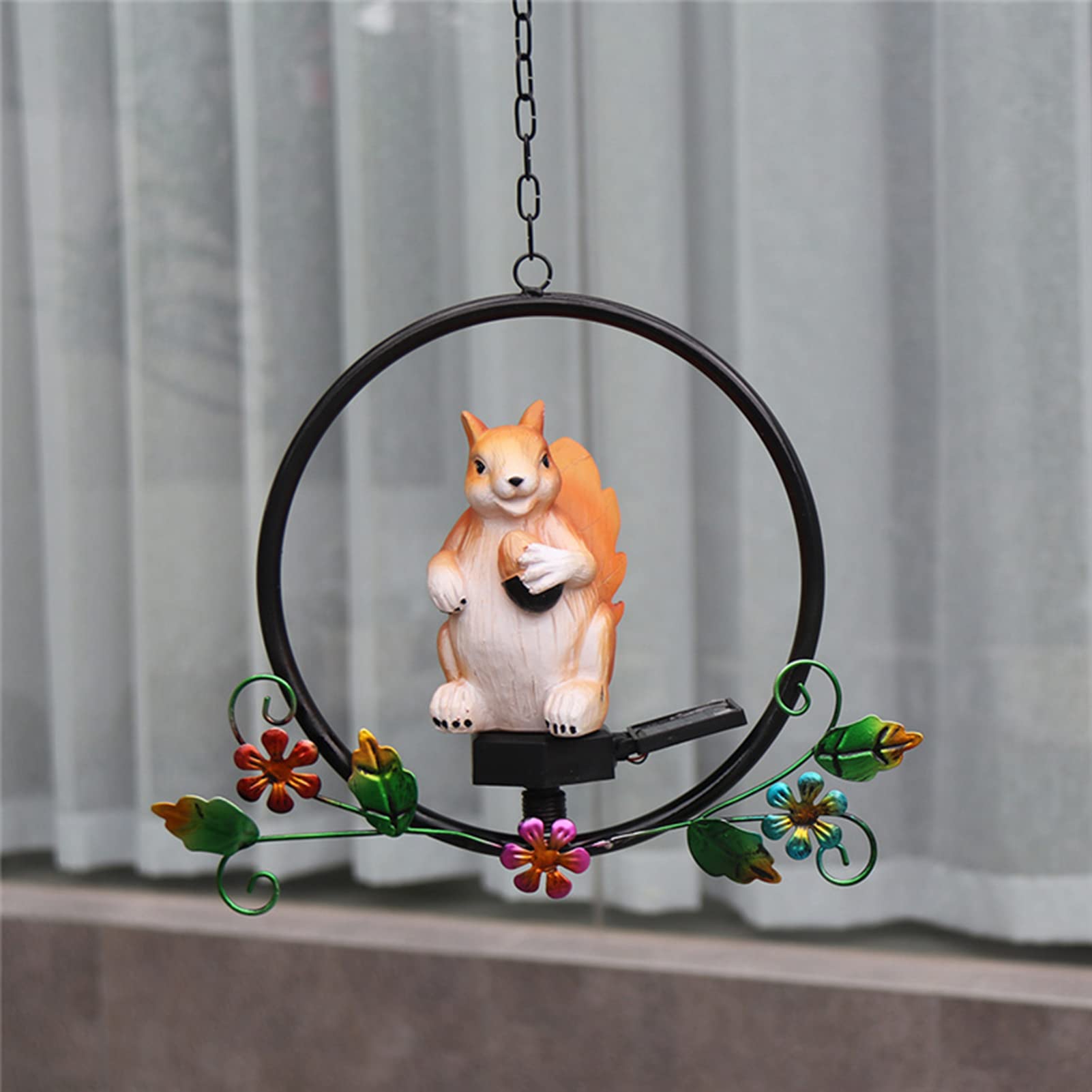 Solar Powered Squirrel Garden Light - Waterproof LED Outdoor Decoration with Iron Hanger for Yard, Patio, Christmas - Perfect for Pathway Lighting & Nighttime Landscape Decor