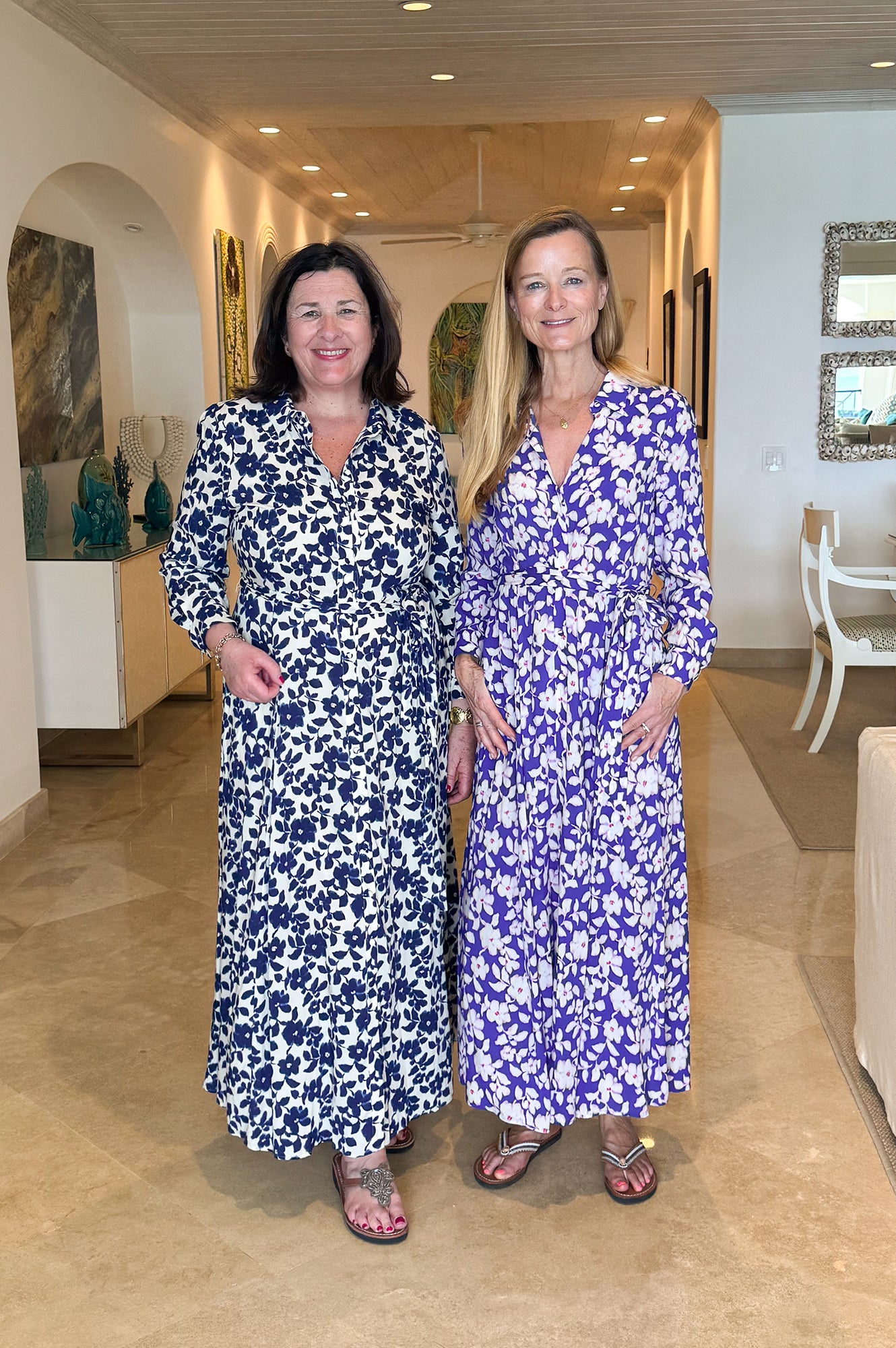 Eliza EcoVero™ Shirt Dress for Women - Blossom Cream & Navy Blue | Sustainable Viscose Blend | Casual Office Wear & Spring Outfits