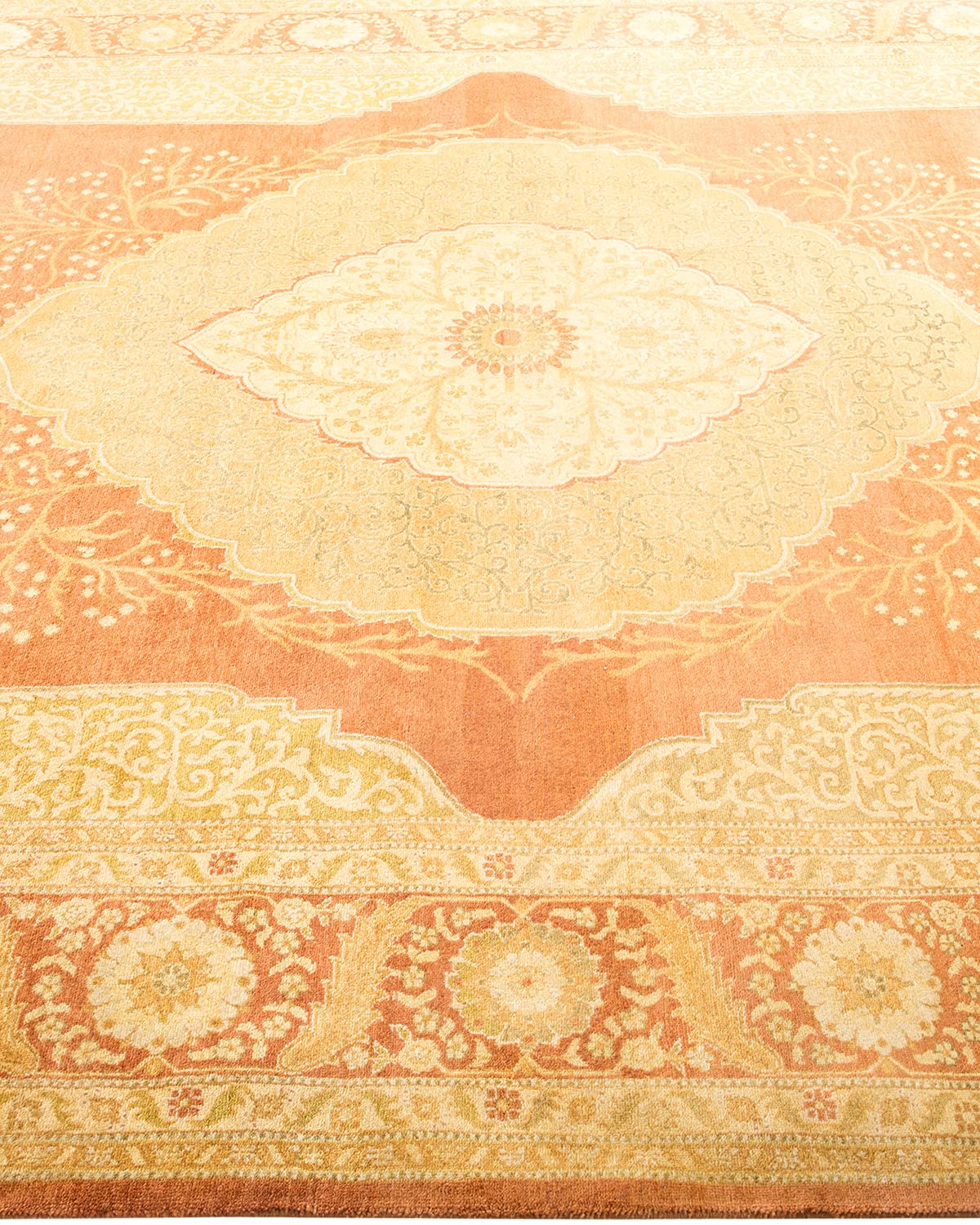 Handmade Wool Oriental Mogul Brown 6x9 Area Rug - Traditional Hand-Knotted One-of-a-Kind Solo Rugs for Living Room, Bedroom & Home Decor