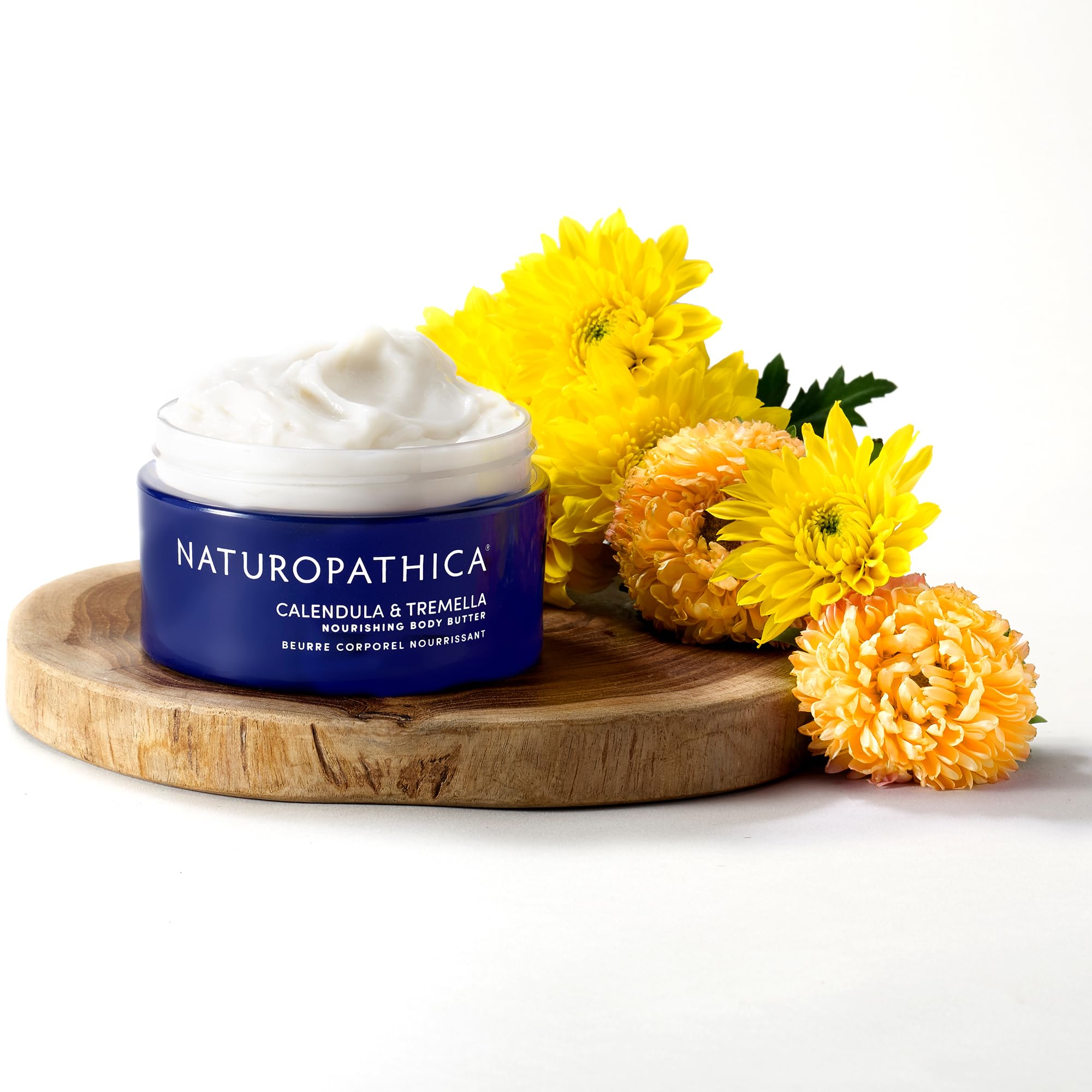 Naturopathica Calendula & Tremella Nourishing Body Butter with Vitamin E - Hydrating Daily Moisturizer for Dry Skin - Men & Women Body Cream - 6 fl oz - Perfect for Post-Shower Hydration & Winter Skin Care