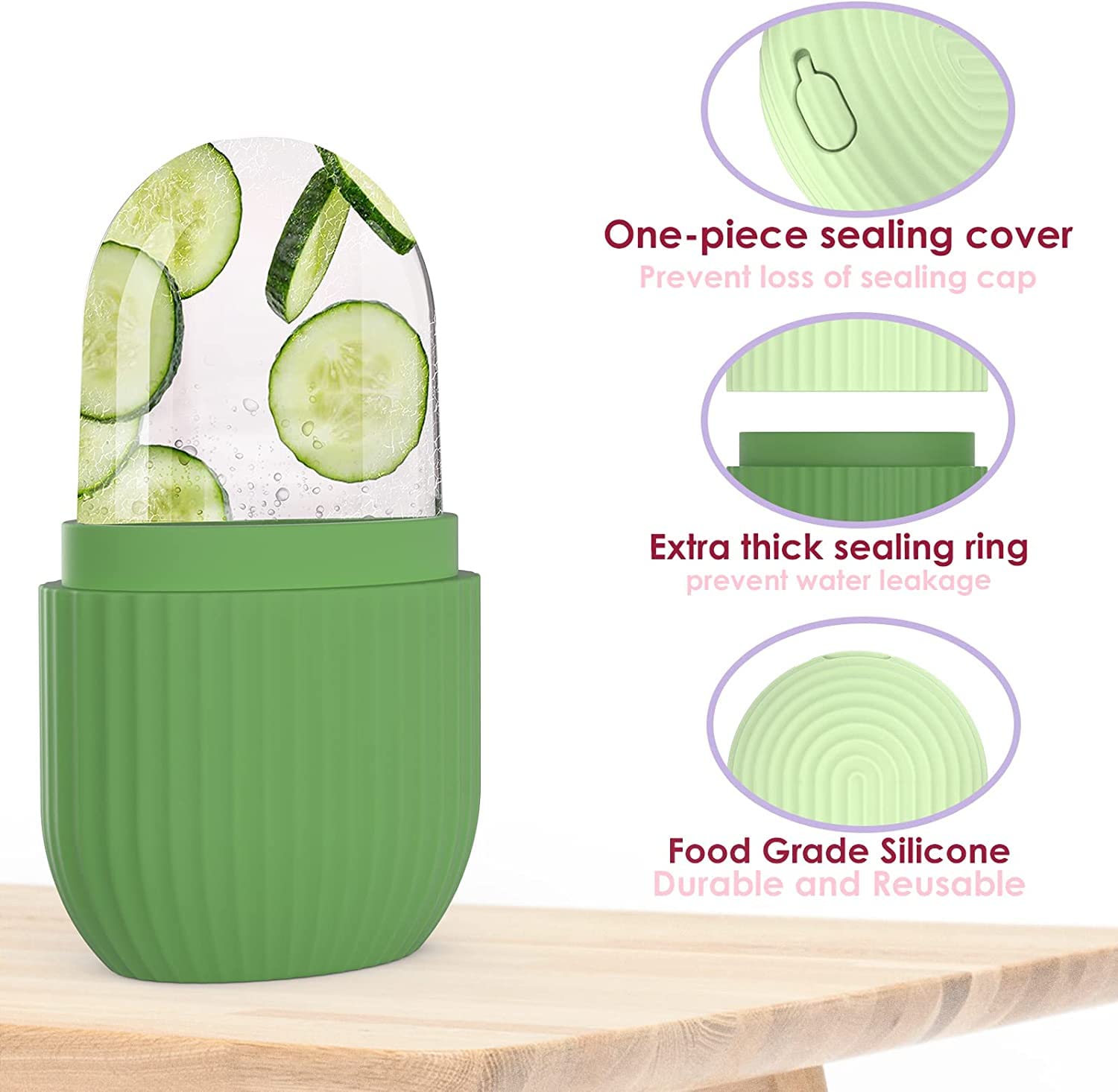 Ice Roller for Face & Body - Reusable Ice Globes Massager for Puffiness, Dark Circles & Skin Tightening - Cooling Therapy for Face, Neck & Eyes - Perfect for Morning Routine & Post-Workout Recovery
