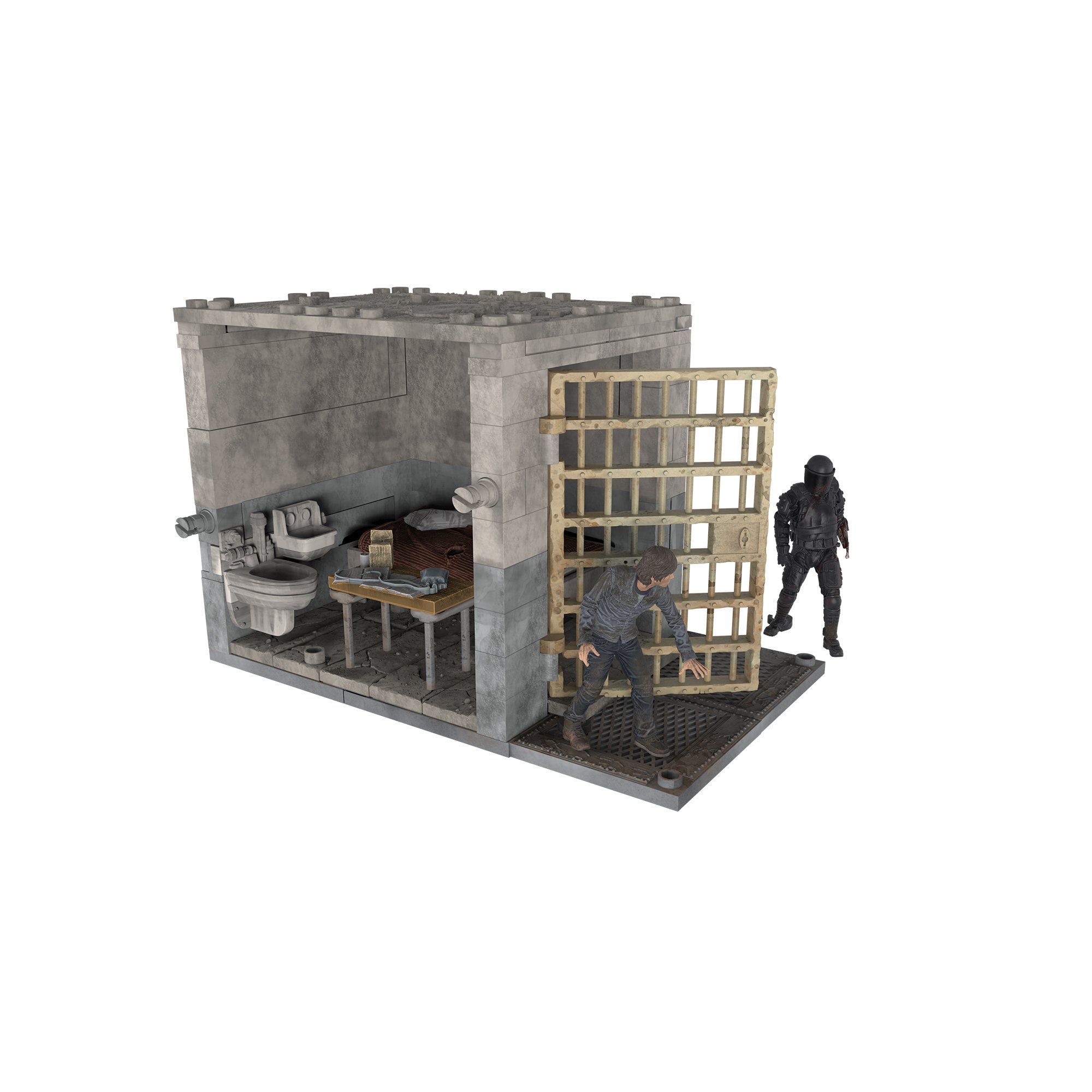 McFarlane Toys The Walking Dead TV Lower Prison Cell Playset - Action Figure Building Set for Collectors & Fans - Perfect for Role Play, Display & Gifts