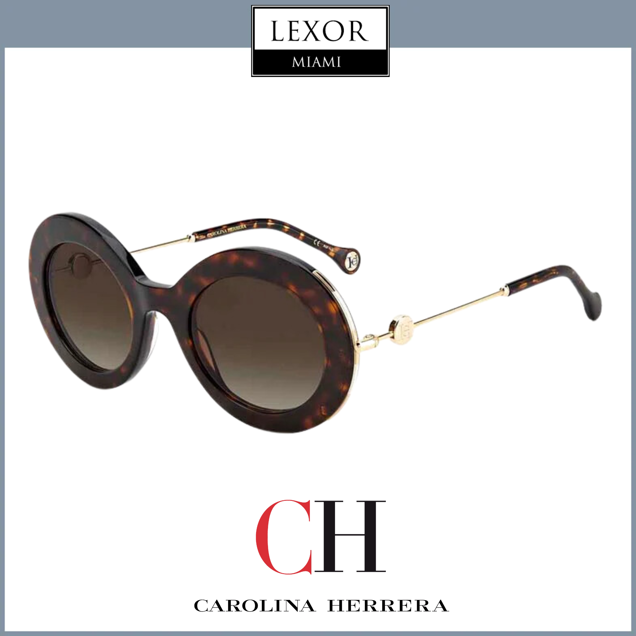 Carolina Herrera CH 0020/S 0086 HA 51/24 Women's Designer Sunglasses - UV Protection & Polarized Lenses for Fashion & Outdoor Activities