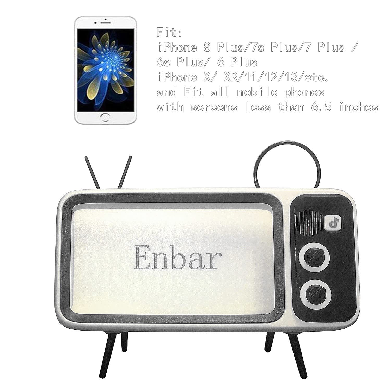 Mini Retro TV Wireless Speaker & Phone Stand - Cute Creative Holder for Smartphones Under 6.5