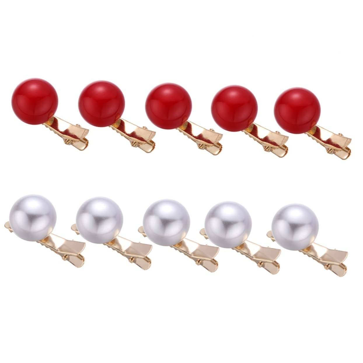 Beavorty 10 Pcs Pearl Hair Clips for Women - Elegant Pearl Hairpins, Duckbill Hair Clips, Korean Style Hair Accessories for Updos, Bangs & Everyday Wear - Perfect for Weddings, Parties & Office Looks