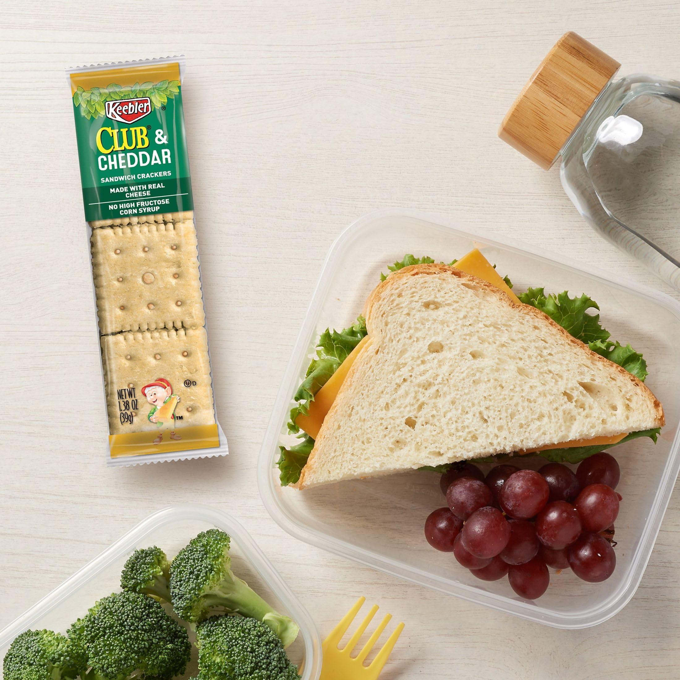 Keebler Sandwich Crackers - 96 Single Serve Packs with Club & Cheddar Cheese - Perfect for Lunch Boxes, School Snacks, Office Breaks & On-the-Go Treats