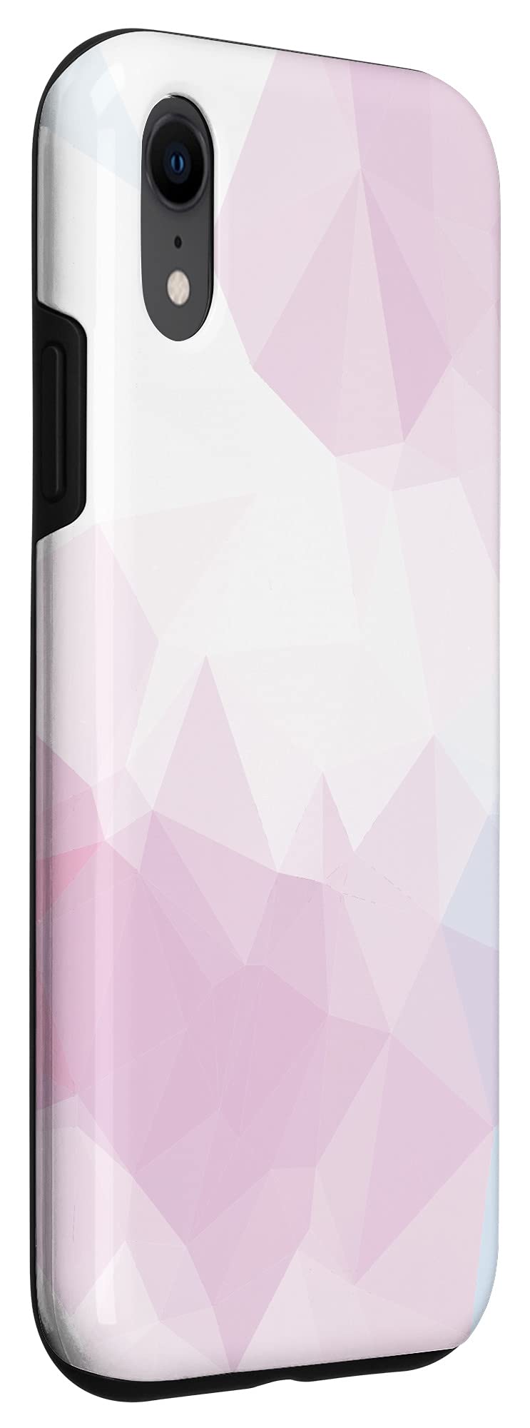 iPhone XR Case - Low Poly Art Design, Pastel Rose & Blue Polygon Pattern - Durable Protective Cover for Everyday Use & Travel