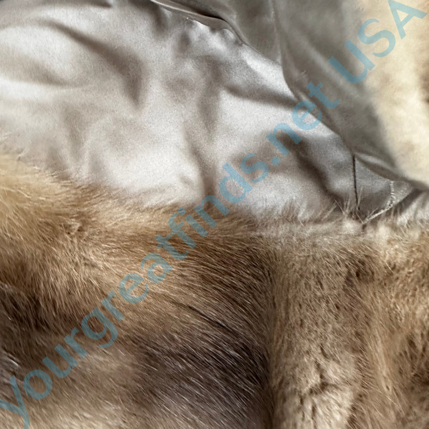 Vintage Champagne Mink Fur Stole - Elegant Women's Winter Shawl for Parties, Weddings & Special Occasions